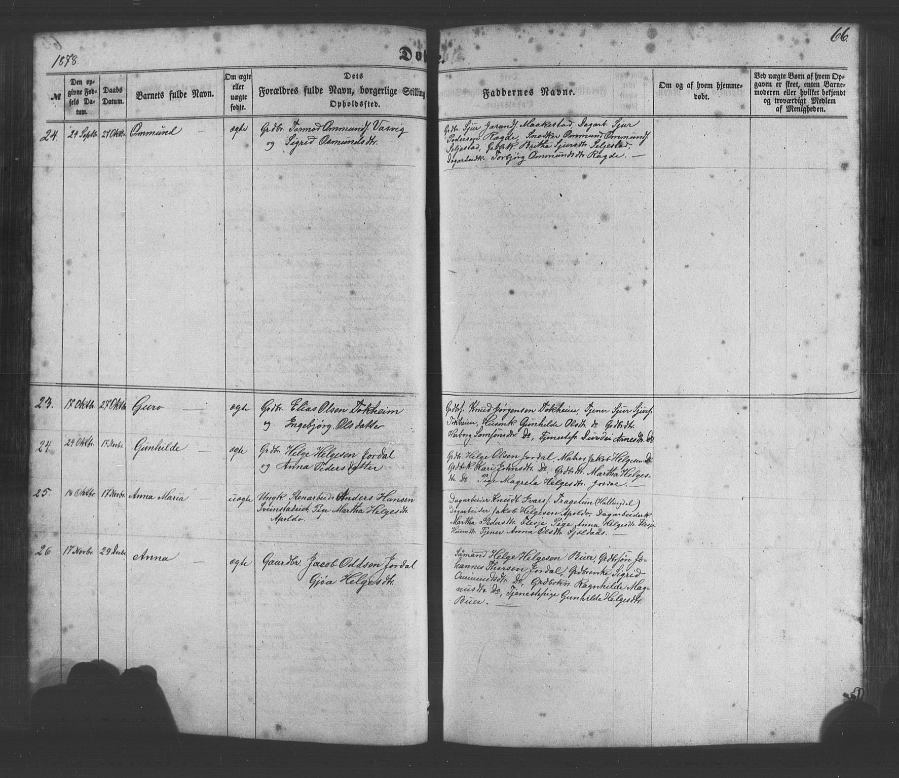 Odda Sokneprestembete, AV/SAB-A-77201/H/Hab: Klokkerbok nr. A 4, 1858-1886, s. 66