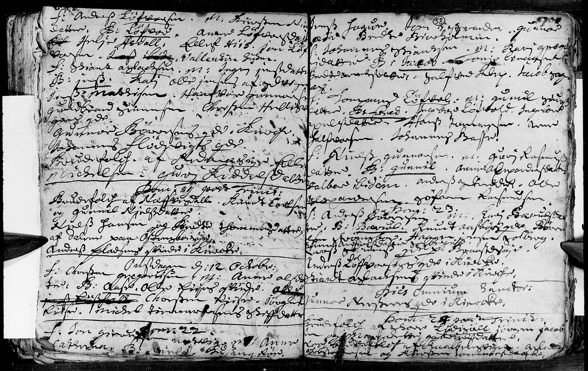 Øyestad sokneprestkontor, AV/SAK-1111-0049/F/Fa/L0002: Ministerialbok nr. A 2, 1692-1722, s. 58
