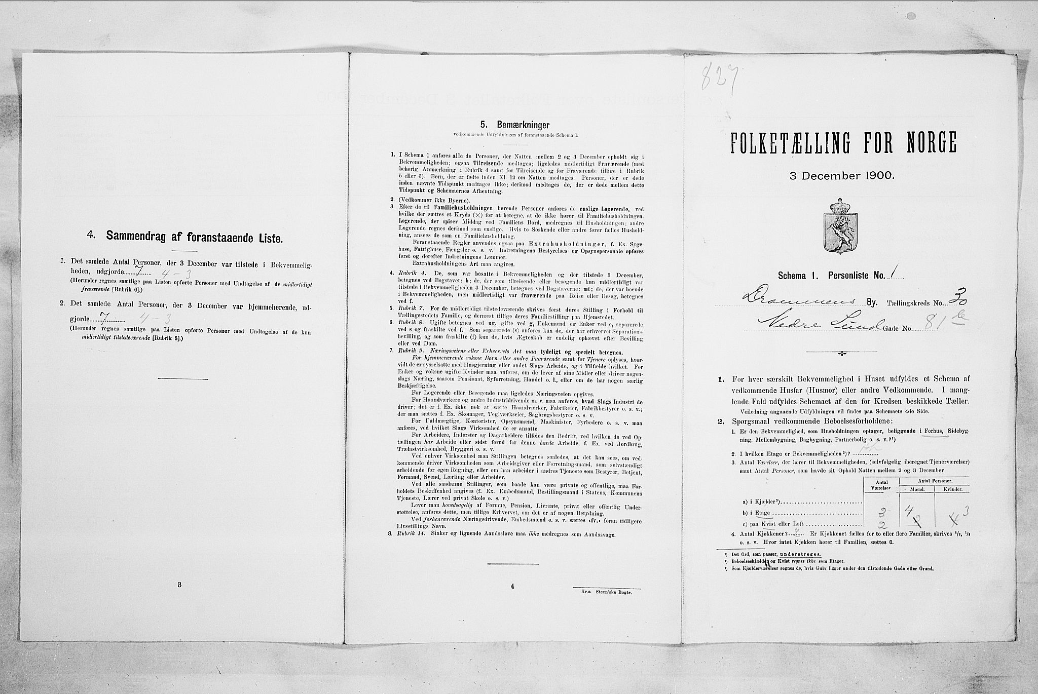 RA, Folketelling 1900 for 0602 Drammen kjøpstad, 1900, s. 4785