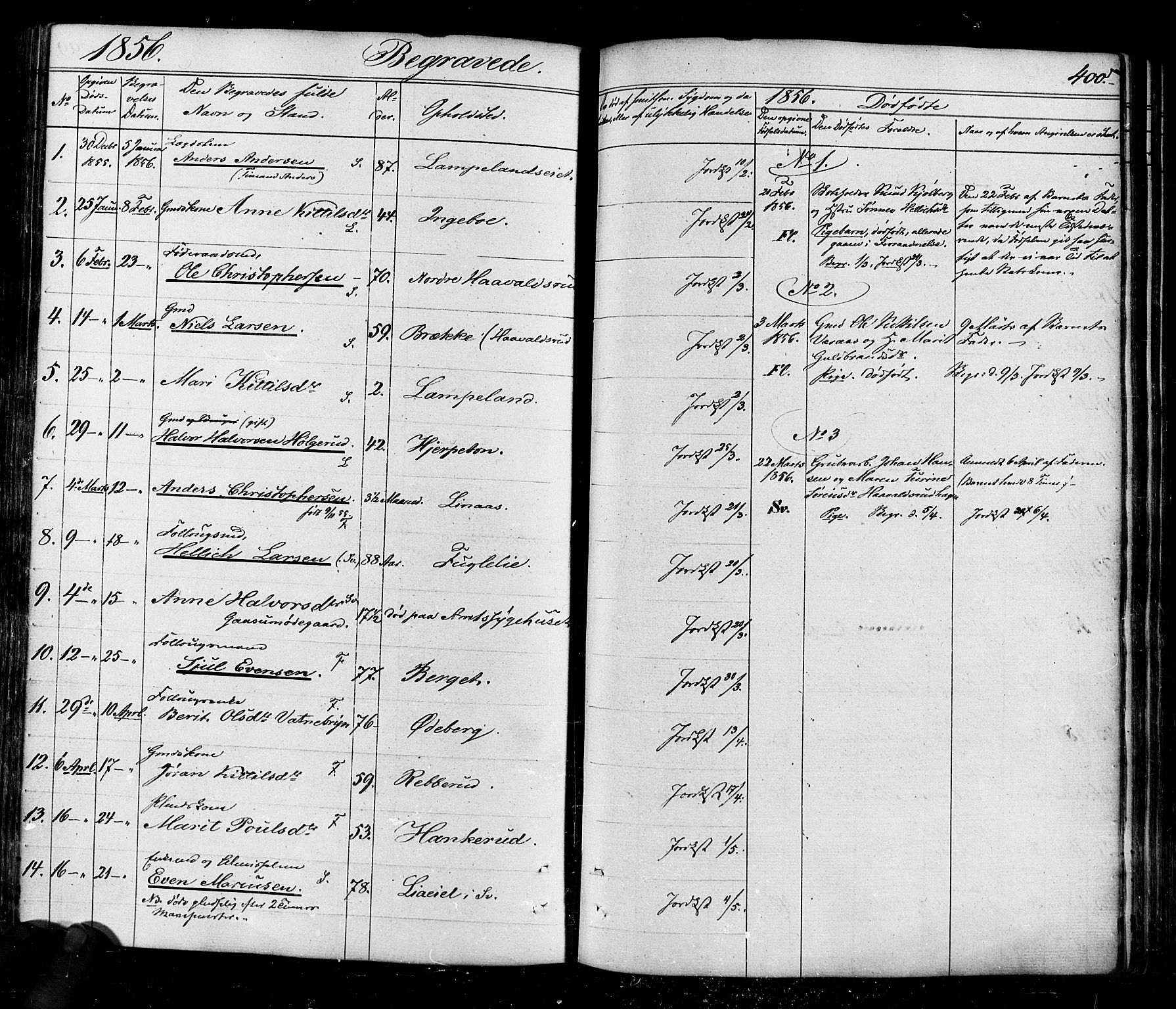 Flesberg kirkebøker, AV/SAKO-A-18/F/Fa/L0006: Ministerialbok nr. I 6, 1834-1860, s. 400