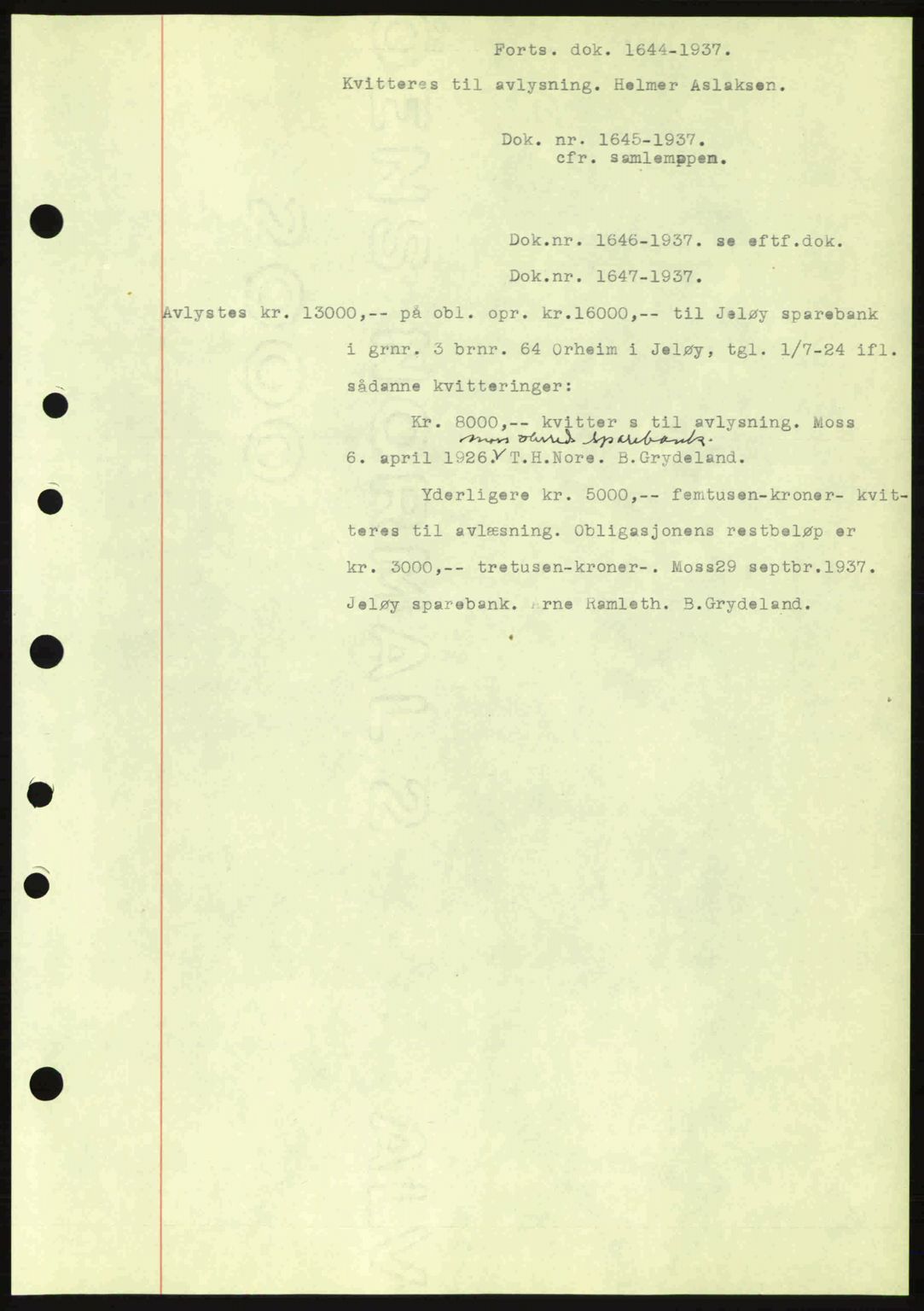 Moss sorenskriveri, SAO/A-10168: Pantebok nr. B4, 1937-1938, Dagboknr: 1644/1937