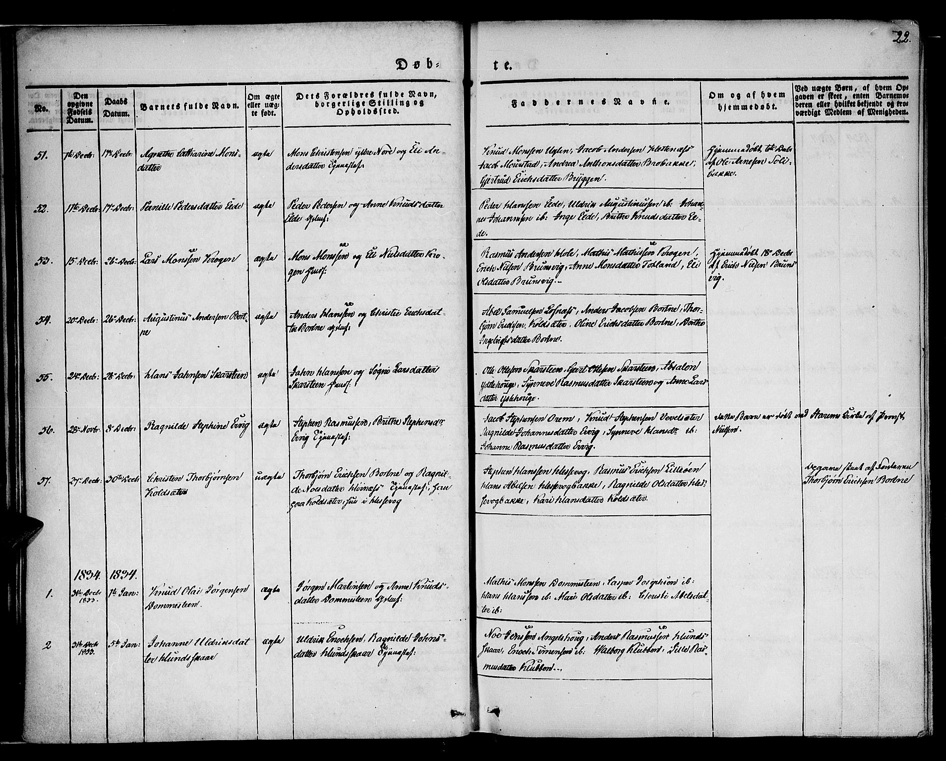 Davik sokneprestembete, AV/SAB-A-79701/H/Haa/Haaa/L0004: Ministerialbok nr. A 4, 1830-1849, s. 22