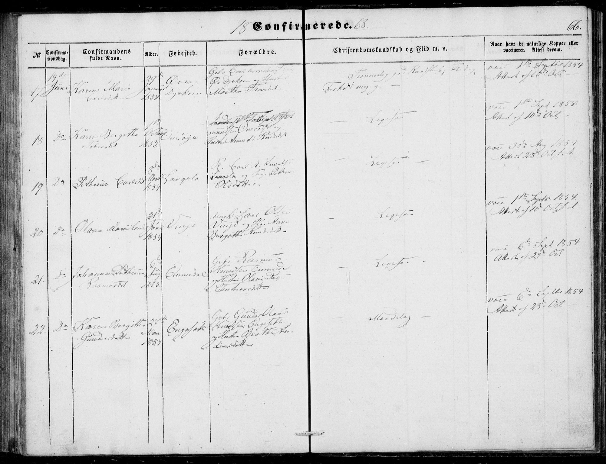 Ministerialprotokoller, klokkerbøker og fødselsregistre - Møre og Romsdal, SAT/A-1454/520/L0281: Ministerialbok nr. 520A10, 1851-1881, s. 66