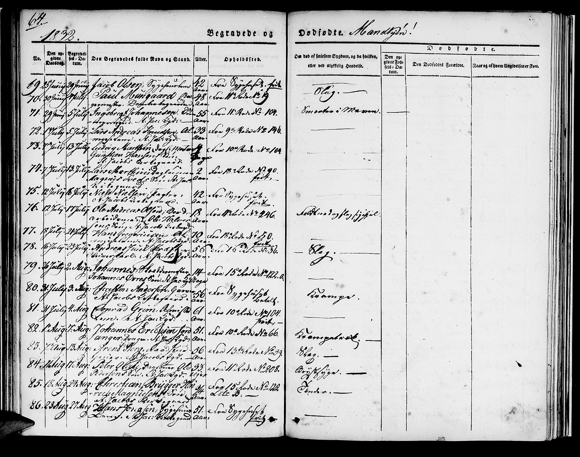 Domkirken sokneprestembete, AV/SAB-A-74801/H/Haa/L0014: Ministerialbok nr. A 13, 1830-1837, s. 64
