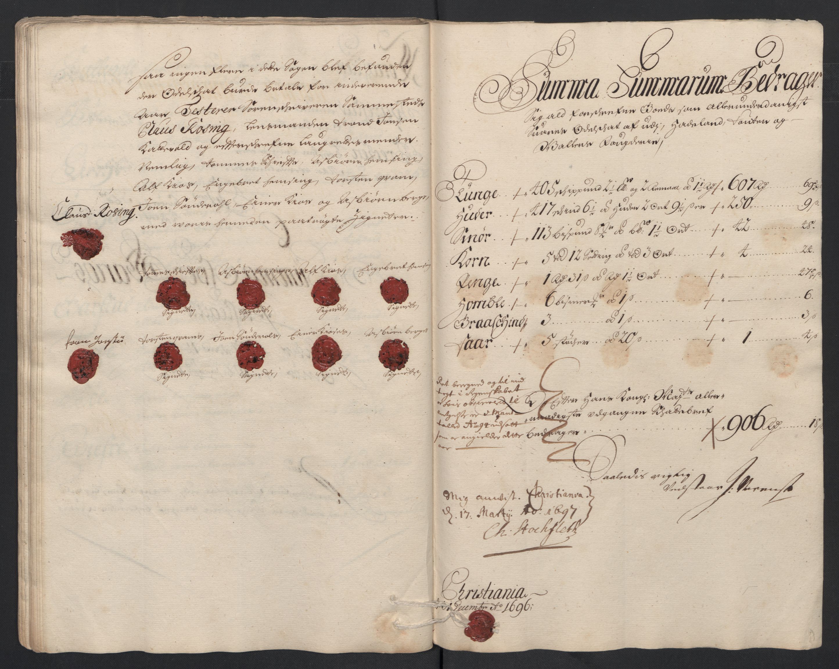 Rentekammeret inntil 1814, Reviderte regnskaper, Fogderegnskap, AV/RA-EA-4092/R18/L1294: Fogderegnskap Hadeland, Toten og Valdres, 1696, s. 116