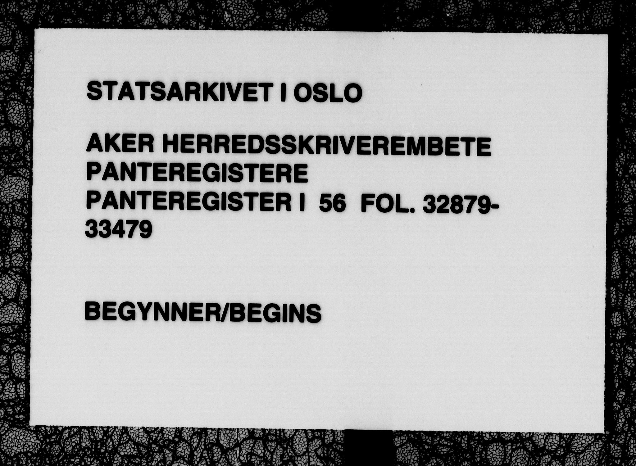 Aker herredsskriveri, SAO/A-10896/G/Ga/Gab/Gaba/L0056: Panteregister nr. I 56, 1922-1950