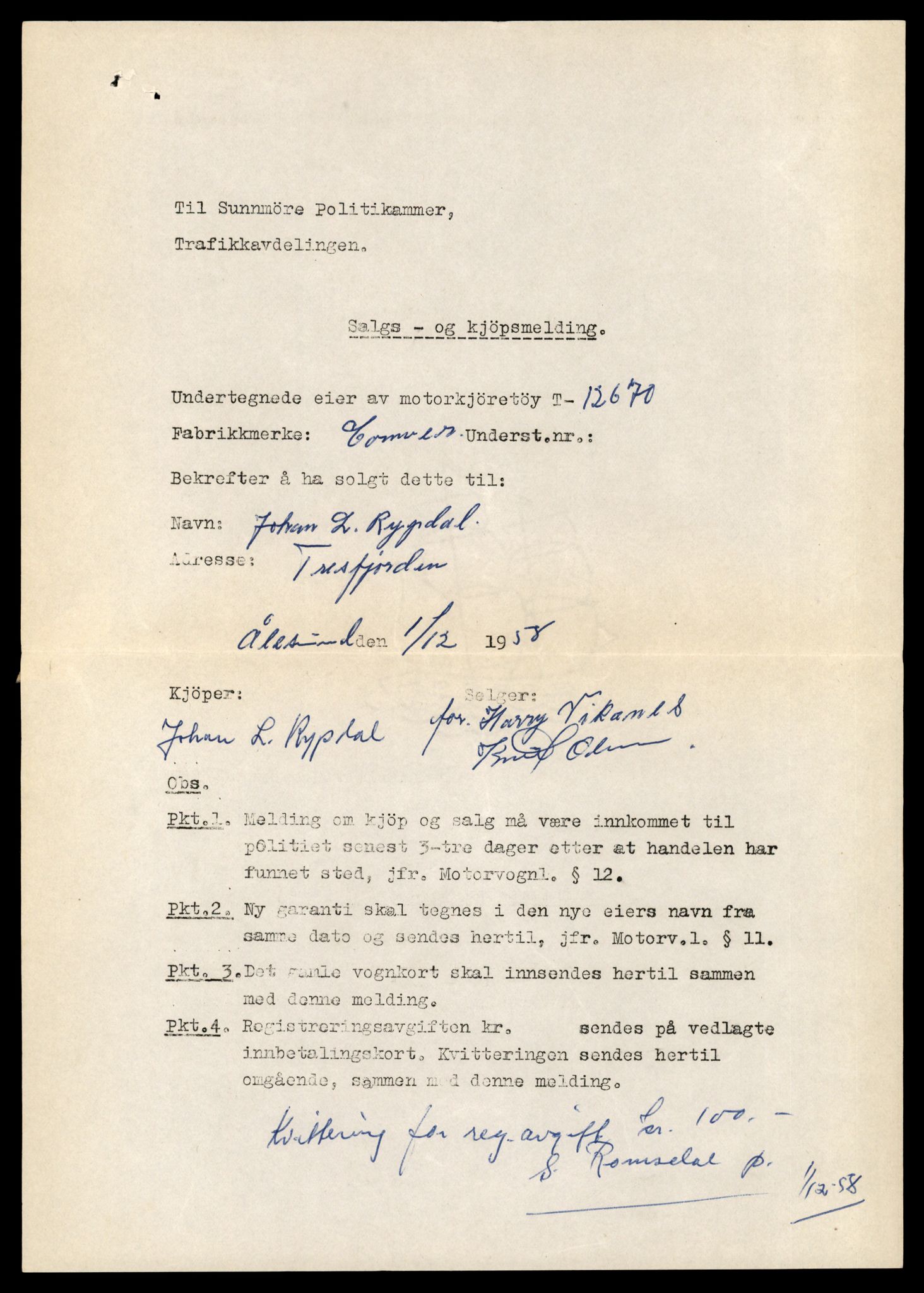 Møre og Romsdal vegkontor - Ålesund trafikkstasjon, AV/SAT-A-4099/F/Fe/L0035: Registreringskort for kjøretøy T 12653 - T 12829, 1927-1998, s. 337