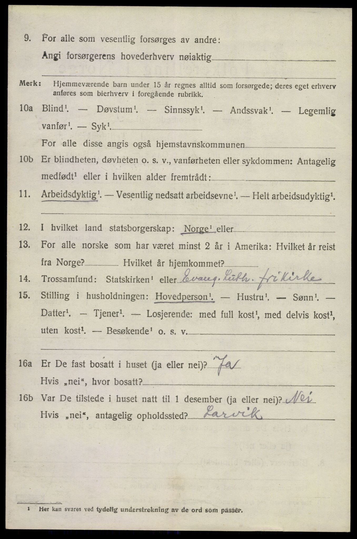SAKO, Folketelling 1920 for 0726 Brunlanes herred, 1920, s. 7070