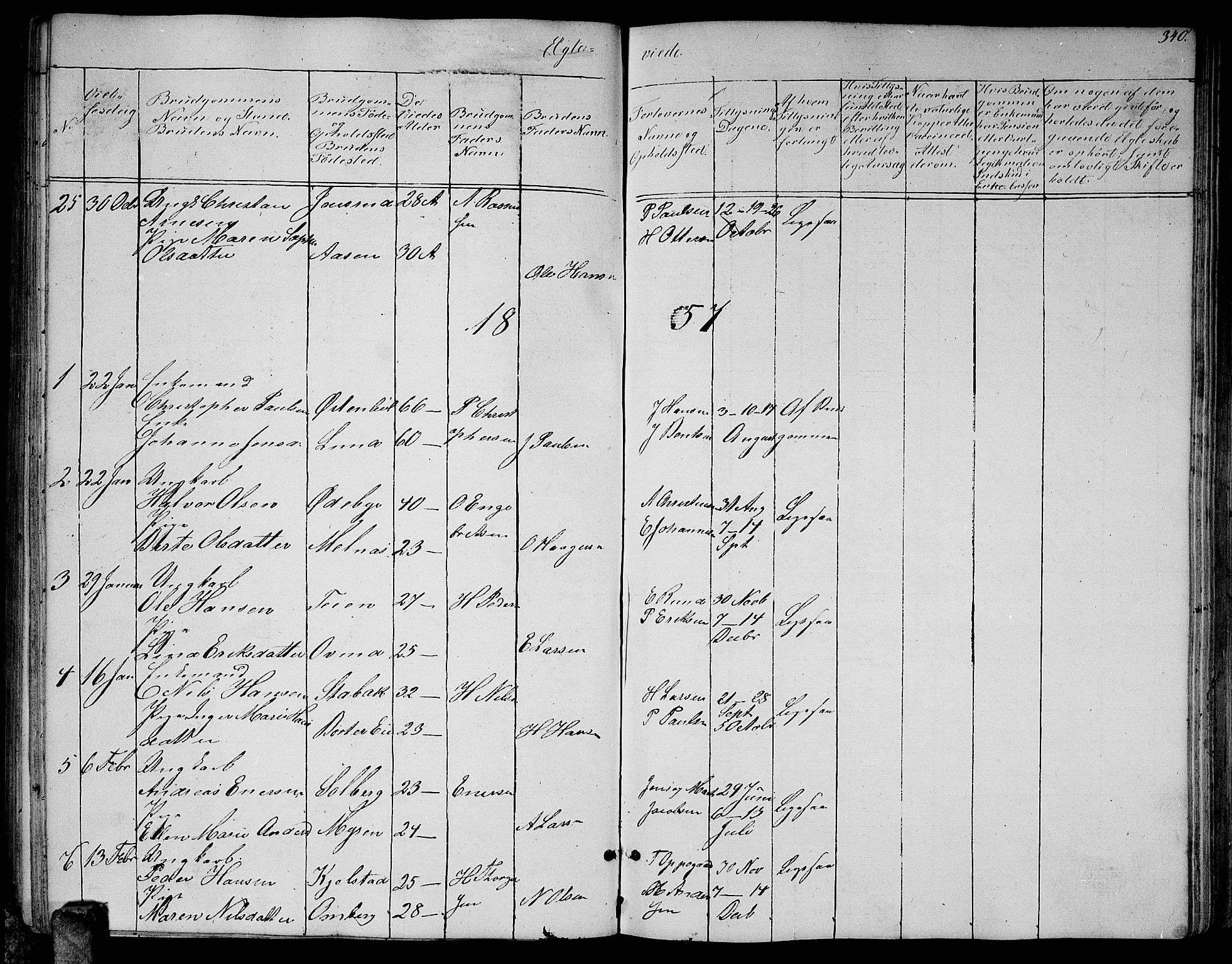 Enebakk prestekontor Kirkebøker, SAO/A-10171c/G/Ga/L0004: Klokkerbok nr. I 4, 1850-1866, s. 340