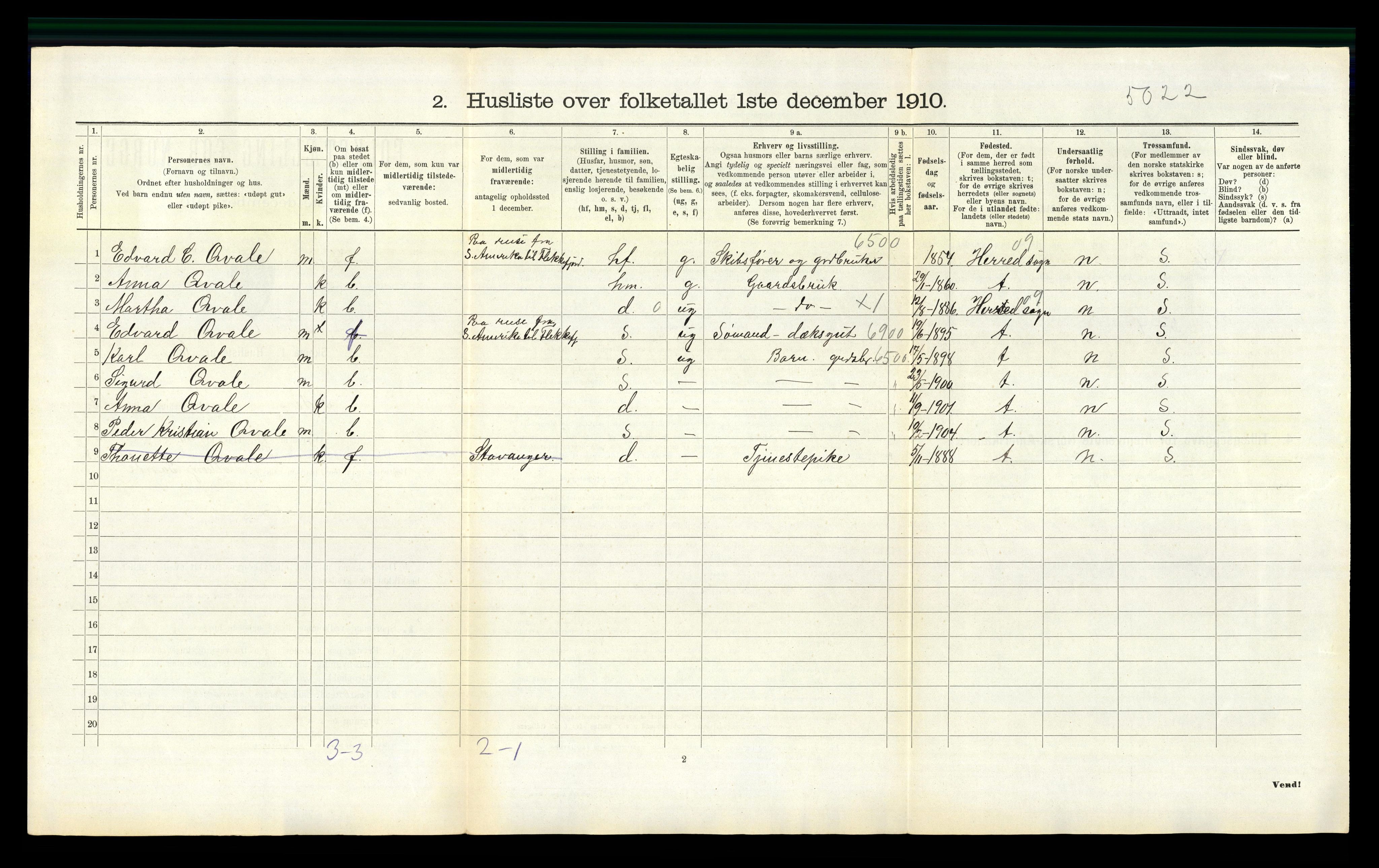 RA, Folketelling 1910 for 1038 Feda herred, 1910, s. 100