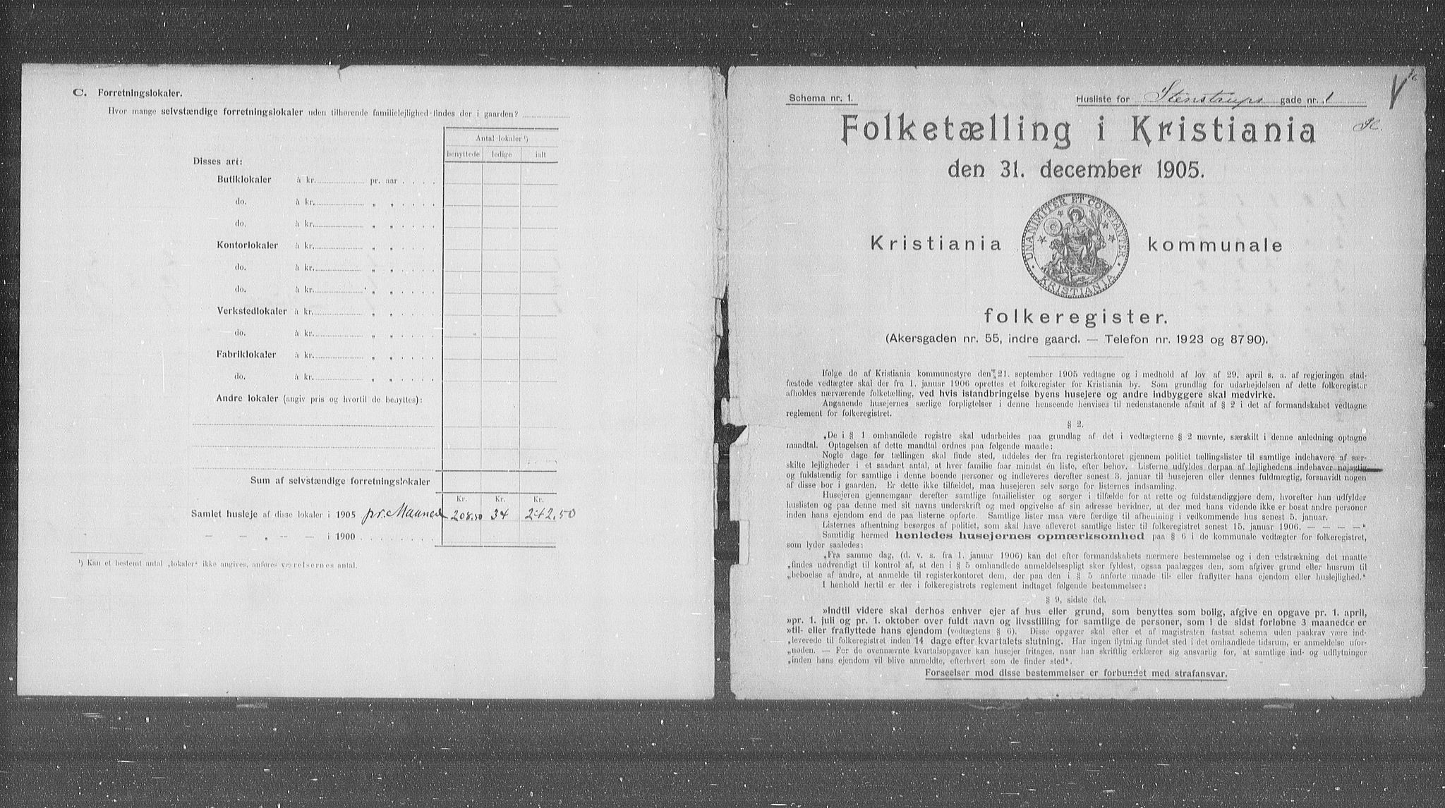 OBA, Kommunal folketelling 31.12.1905 for Kristiania kjøpstad, 1905, s. 52589