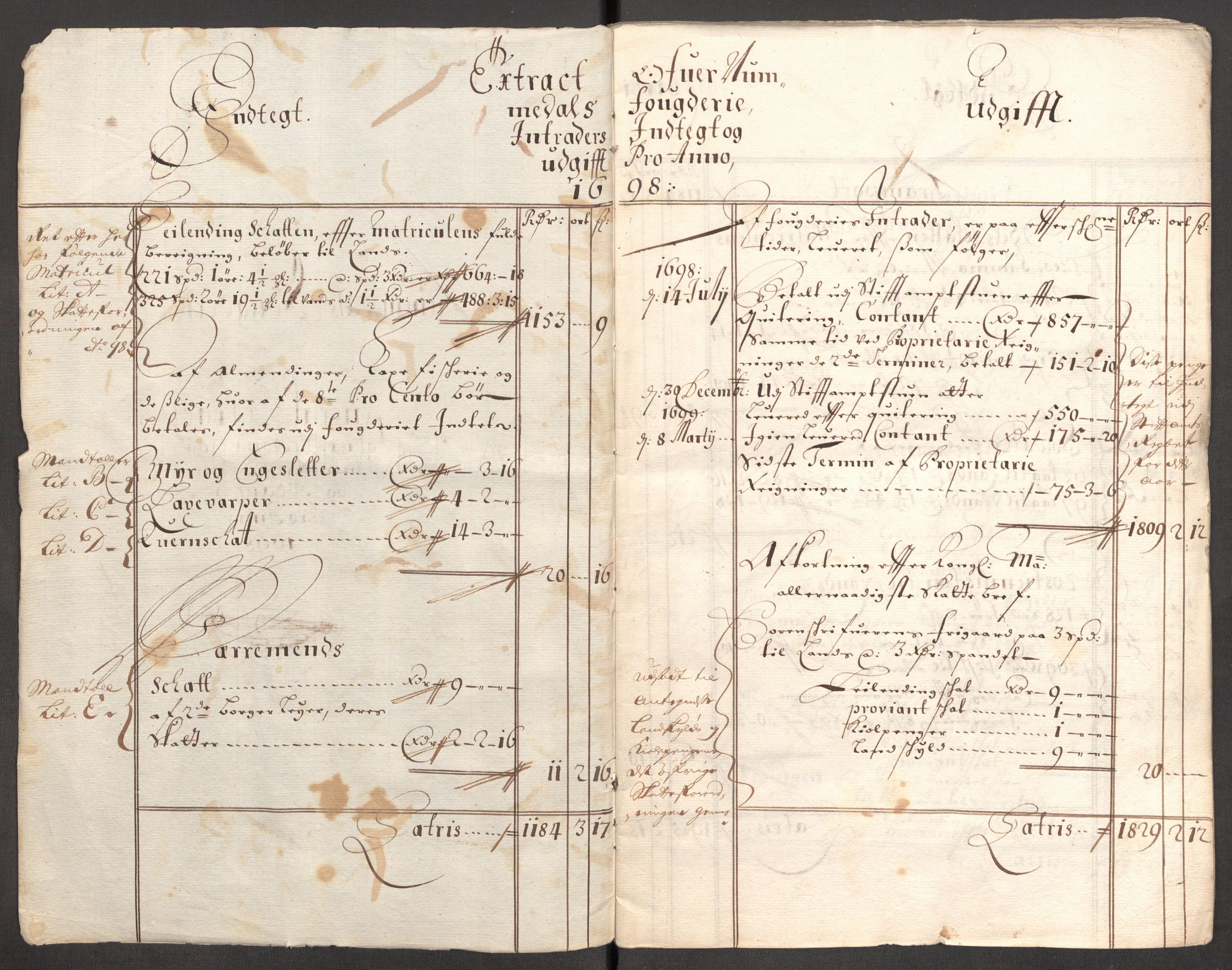 Rentekammeret inntil 1814, Reviderte regnskaper, Fogderegnskap, AV/RA-EA-4092/R64/L4425: Fogderegnskap Namdal, 1696-1698, s. 305