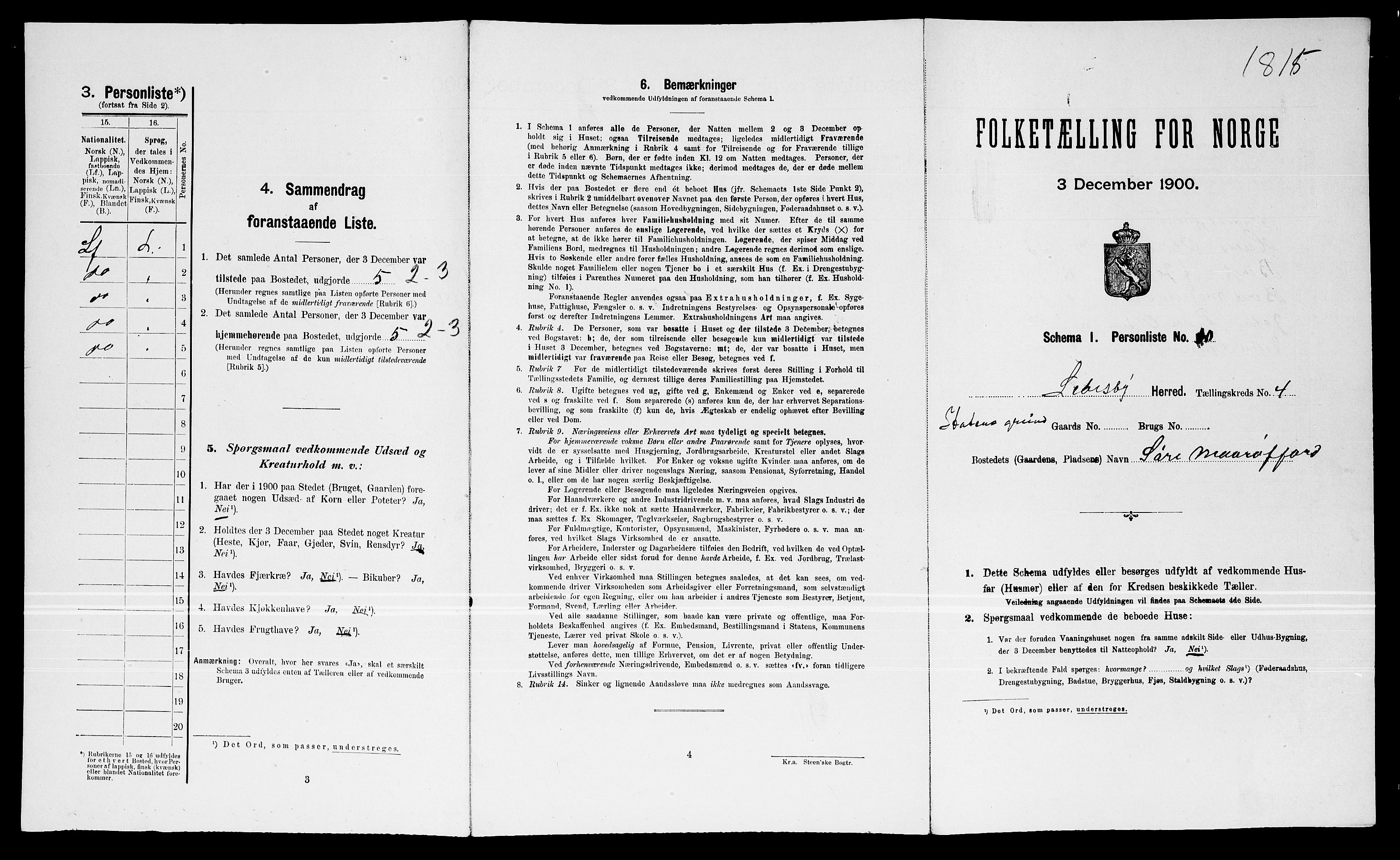 SATØ, Folketelling 1900 for 2022 Lebesby herred, 1900, s. 308