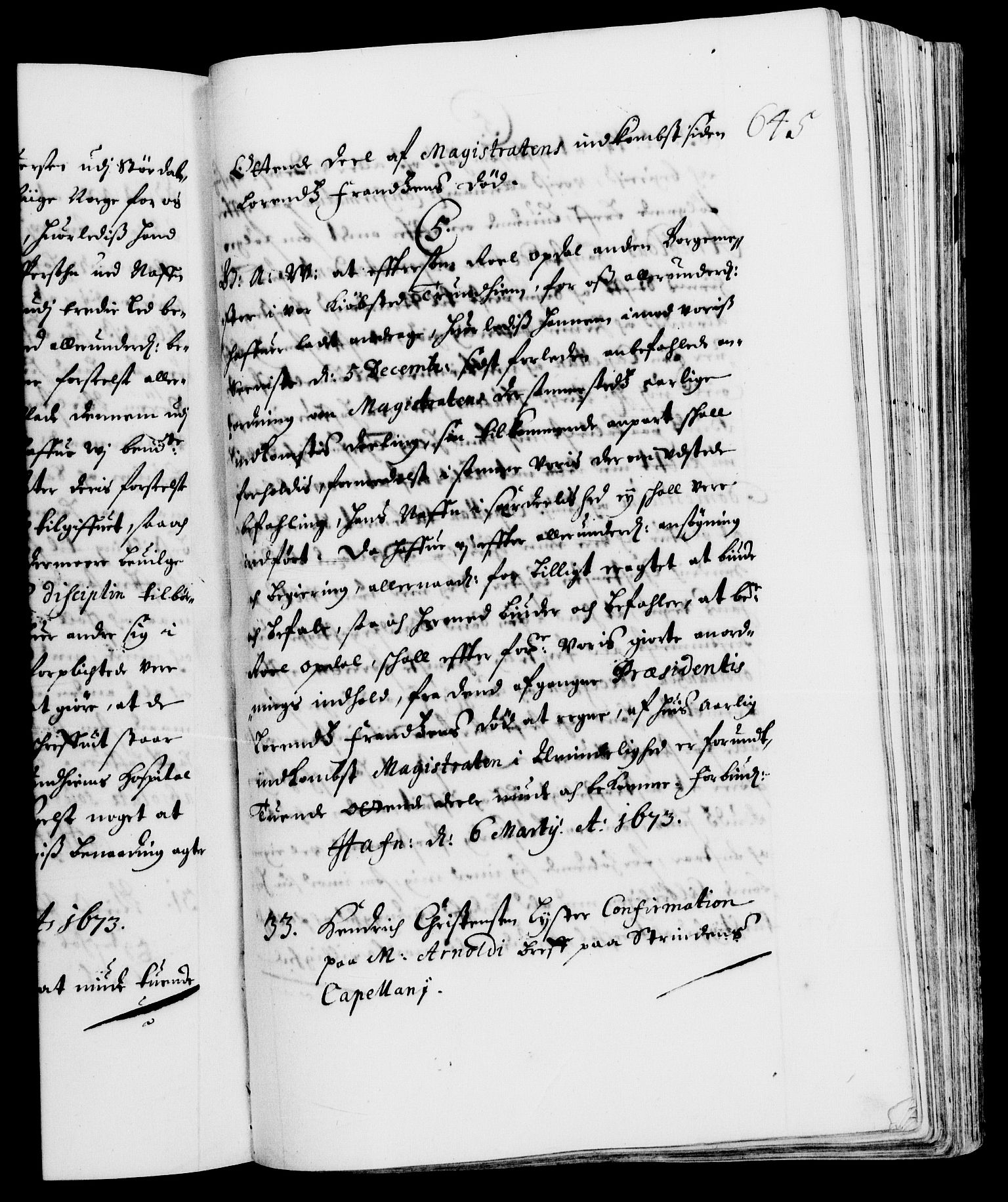 Danske Kanselli 1572-1799, RA/EA-3023/F/Fc/Fca/Fcaa/L0011: Norske registre (mikrofilm), 1670-1673, s. 645a