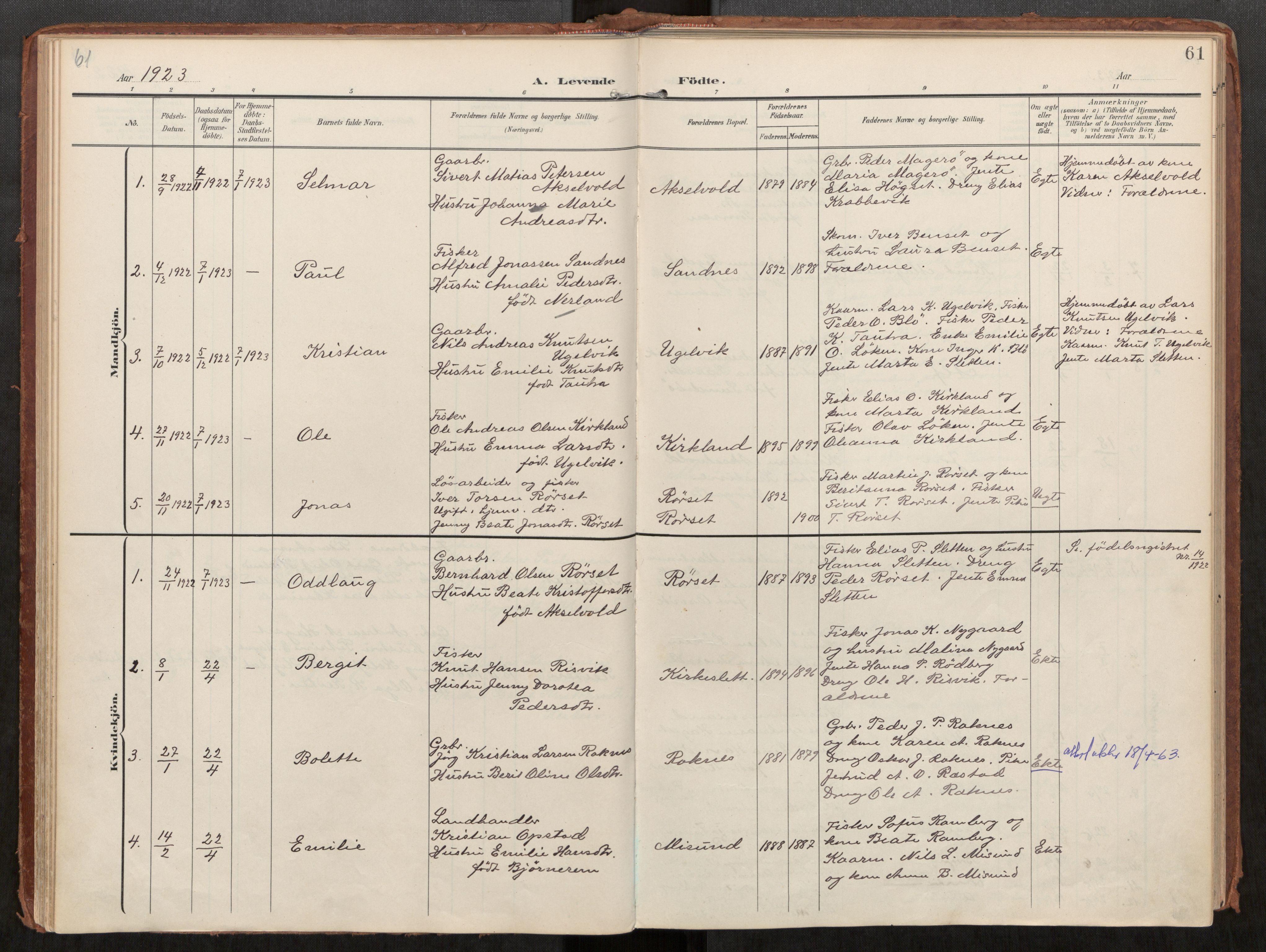 Ministerialprotokoller, klokkerbøker og fødselsregistre - Møre og Romsdal, AV/SAT-A-1454/563/L0740: Ministerialbok nr. 563A02, 1903-1923, s. 61