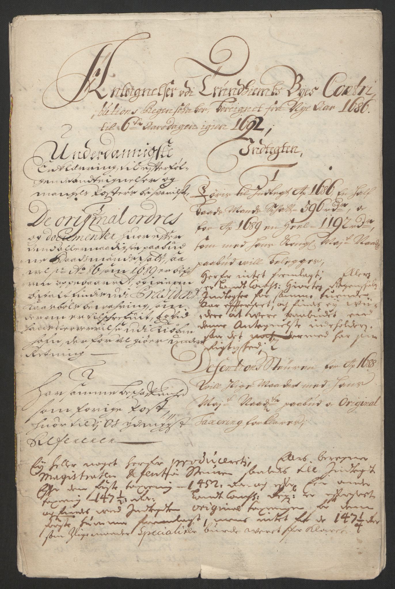 Rentekammeret inntil 1814, Reviderte regnskaper, Byregnskaper, AV/RA-EA-4066/R/Rs/L0505: [S2] Kontribusjonsregnskap, 1686-1691, s. 937