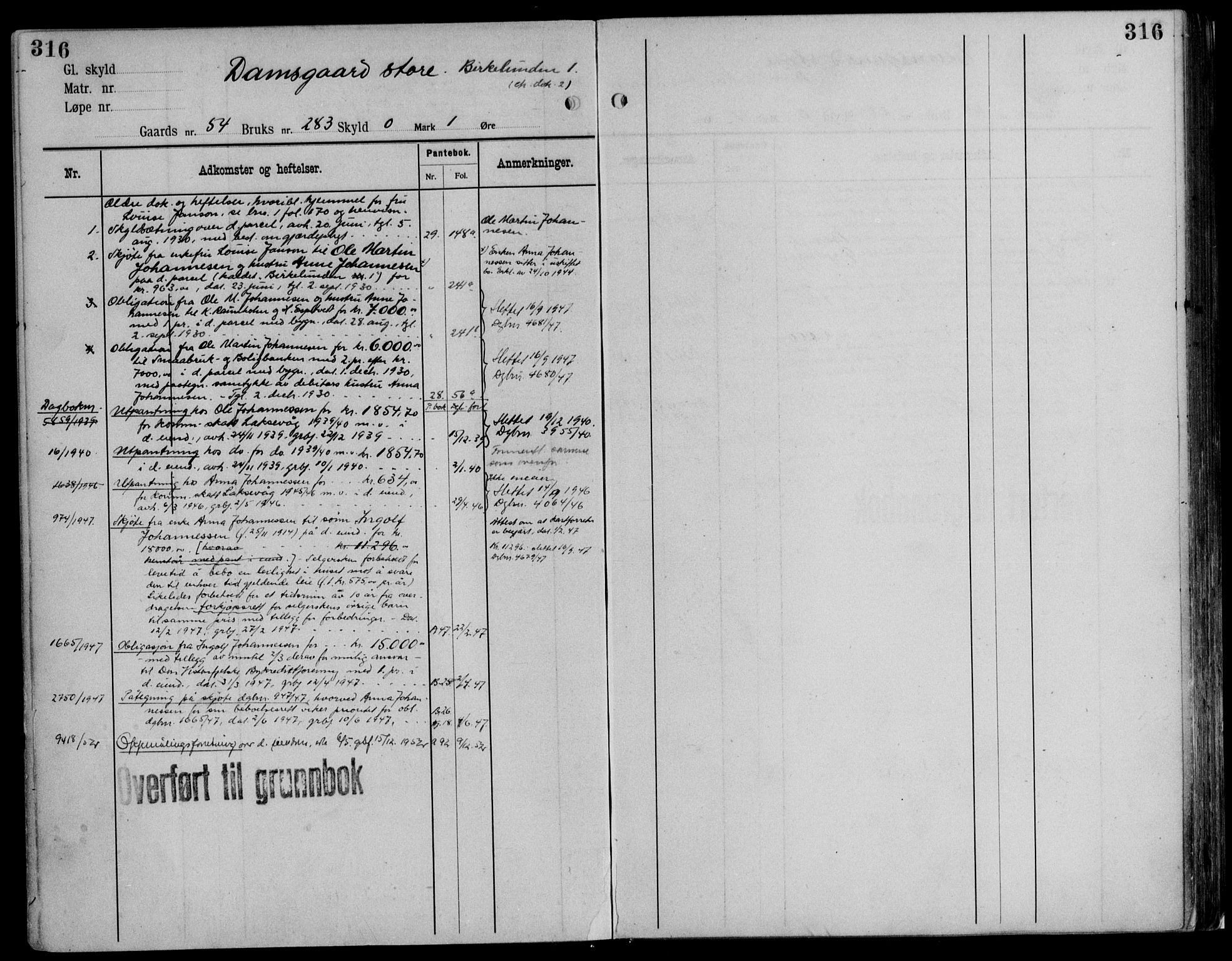 Midhordland sorenskriveri, AV/SAB-A-3001/1/G/Ga/Gab/L0116: Panteregister nr. II.A.b.116, s. 316