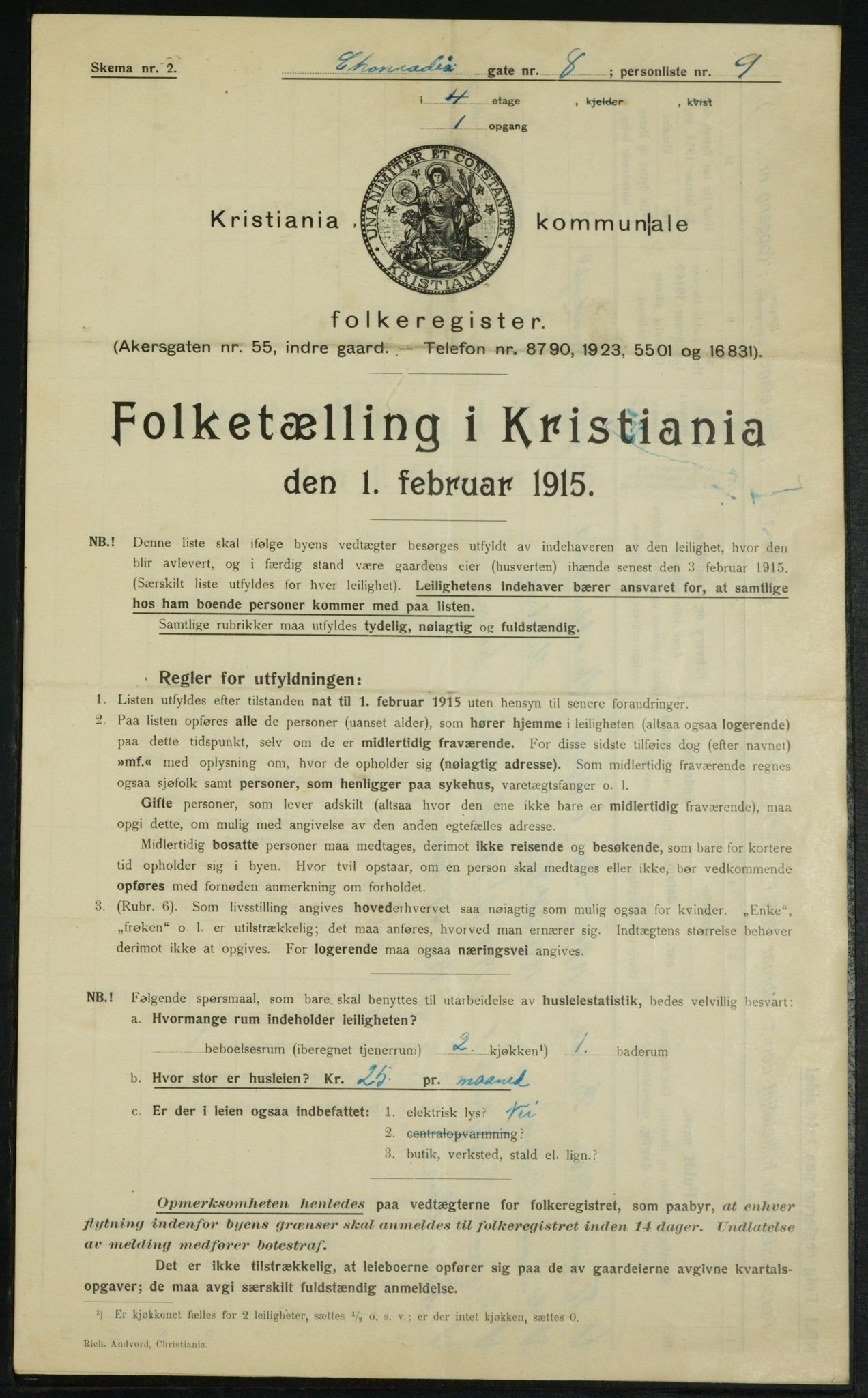 OBA, Kommunal folketelling 1.2.1915 for Kristiania, 1915, s. 13602