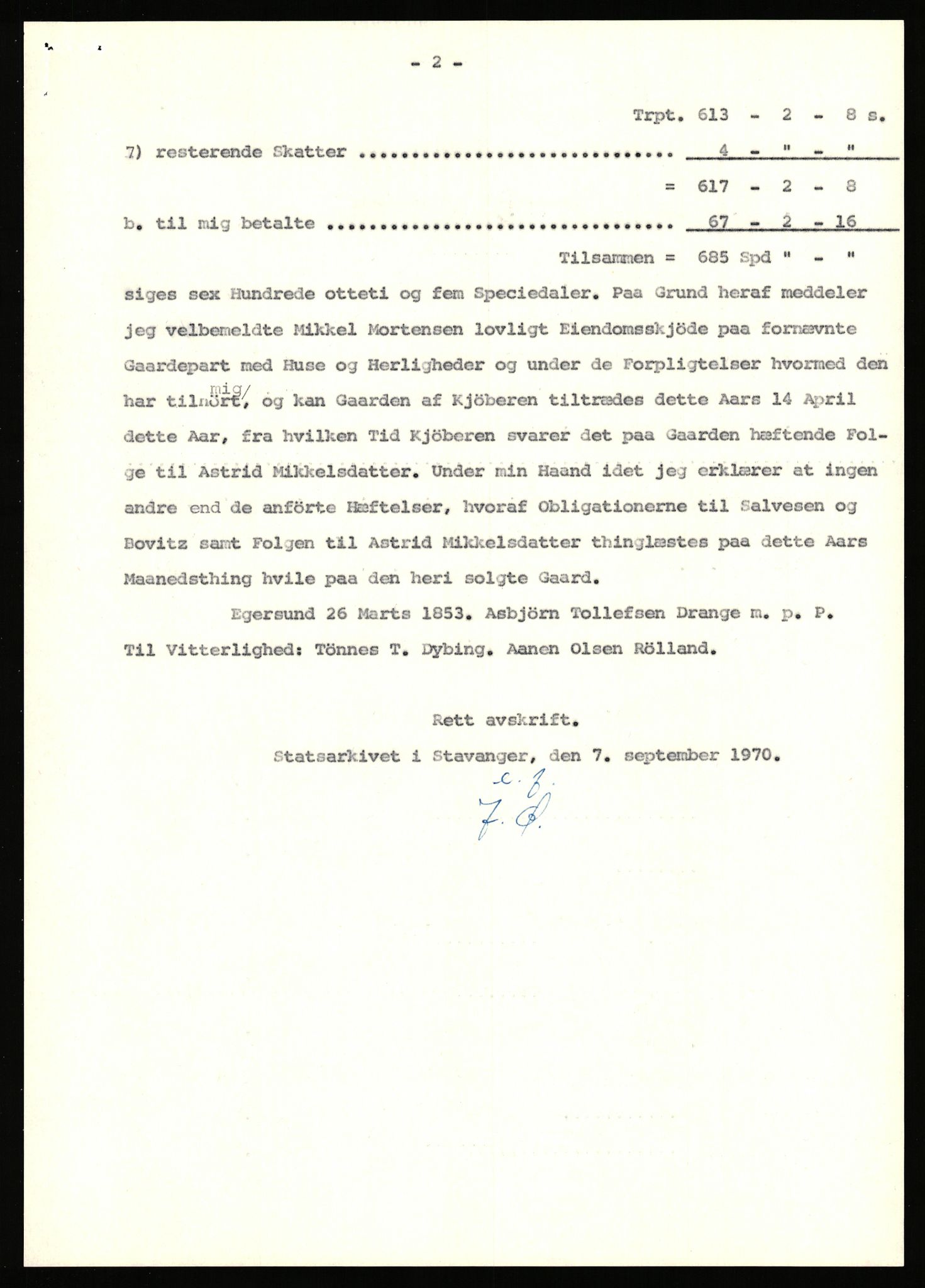 Statsarkivet i Stavanger, SAST/A-101971/03/Y/Yj/L0014: Avskrifter sortert etter gårdsnanv: Dalve - Dyrland, 1750-1930, s. 357