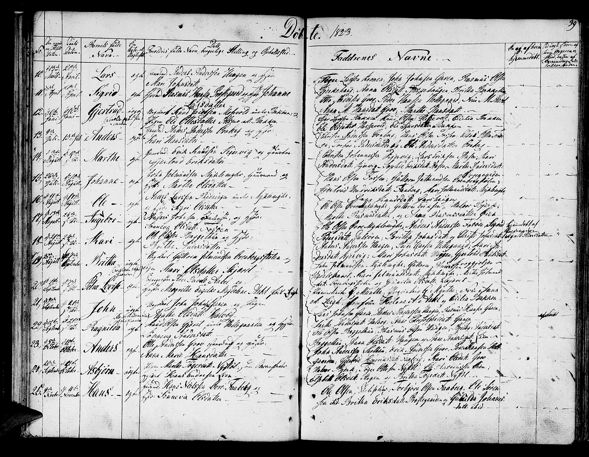 Jostedal sokneprestembete, AV/SAB-A-80601/H/Haa/Haaa/L0003: Ministerialbok nr. A 3, 1807-1837, s. 39