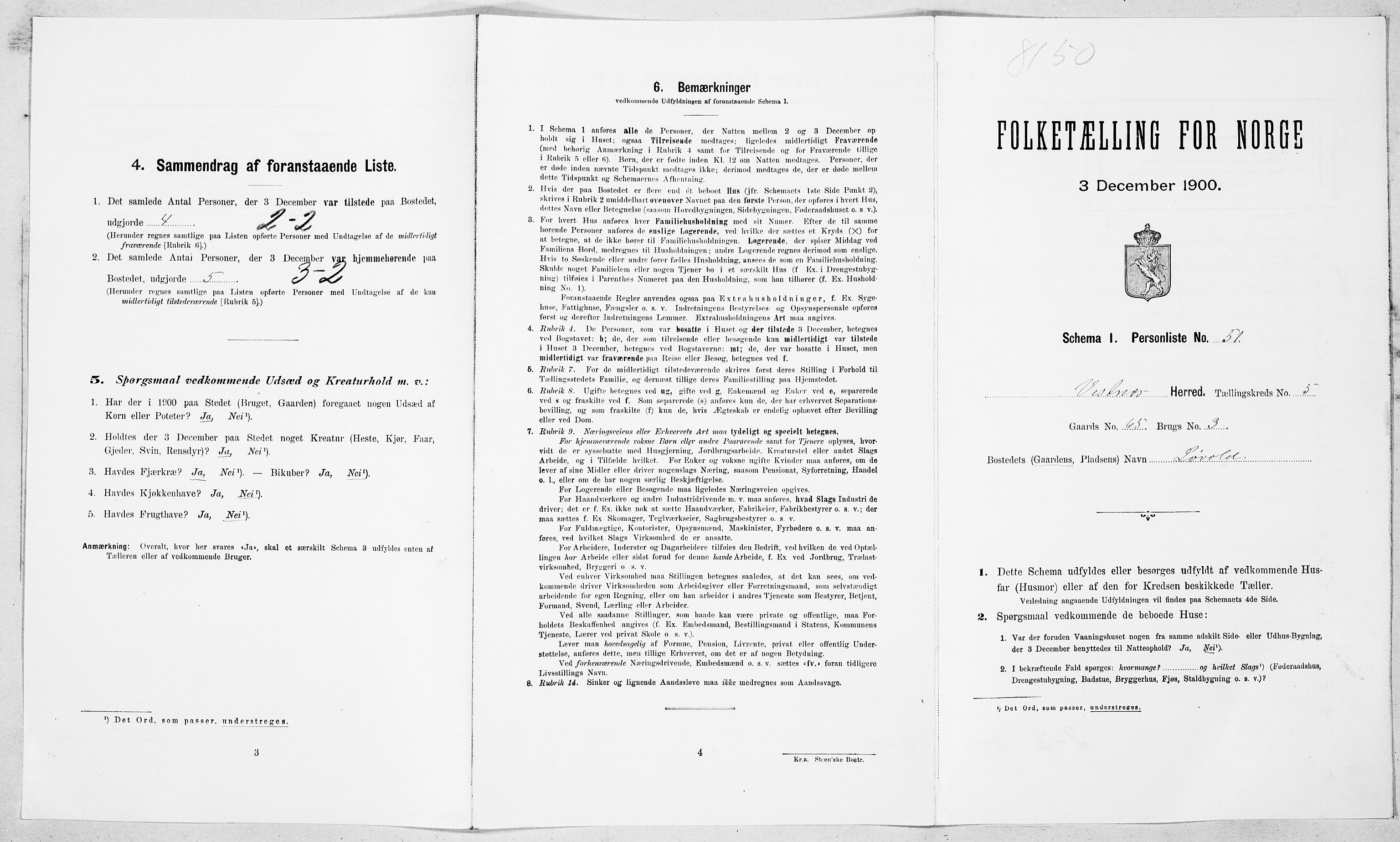 SAT, Folketelling 1900 for 1535 Vestnes herred, 1900, s. 603
