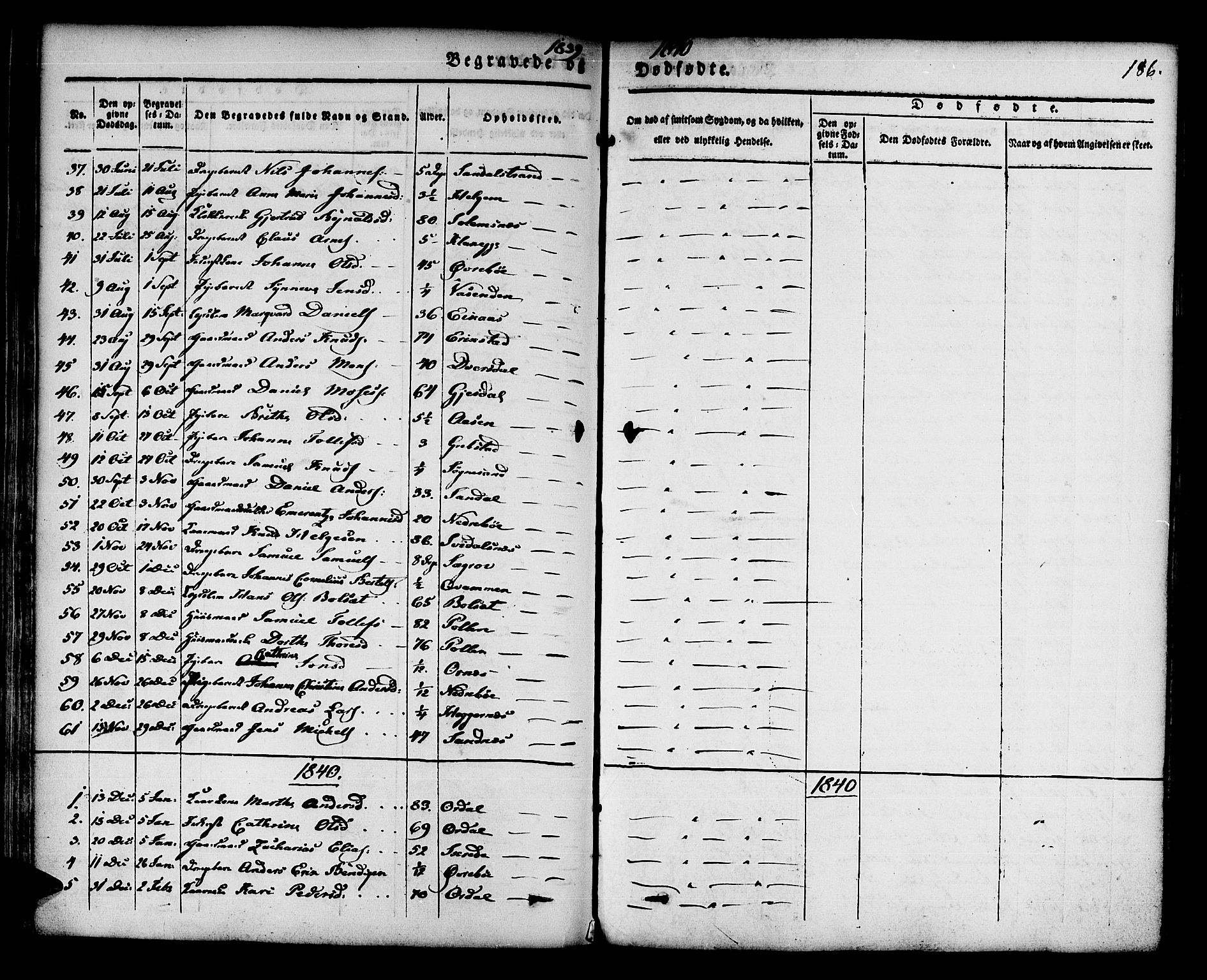 Jølster sokneprestembete, AV/SAB-A-80701/H/Haa/Haaa/L0009: Ministerialbok nr. A 9, 1833-1848, s. 186