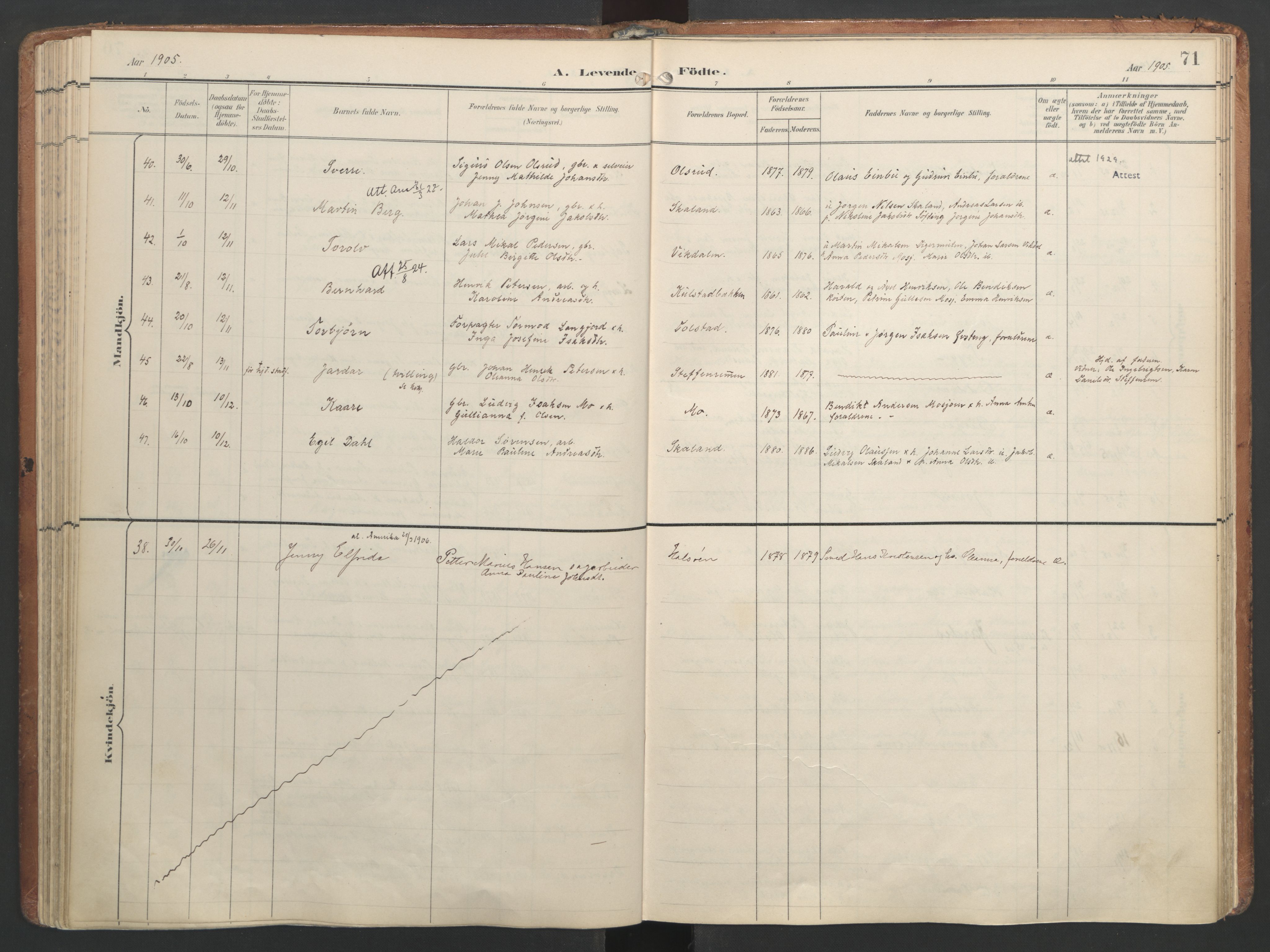 Ministerialprotokoller, klokkerbøker og fødselsregistre - Nordland, AV/SAT-A-1459/820/L0297: Ministerialbok nr. 820A18, 1897-1917, s. 71