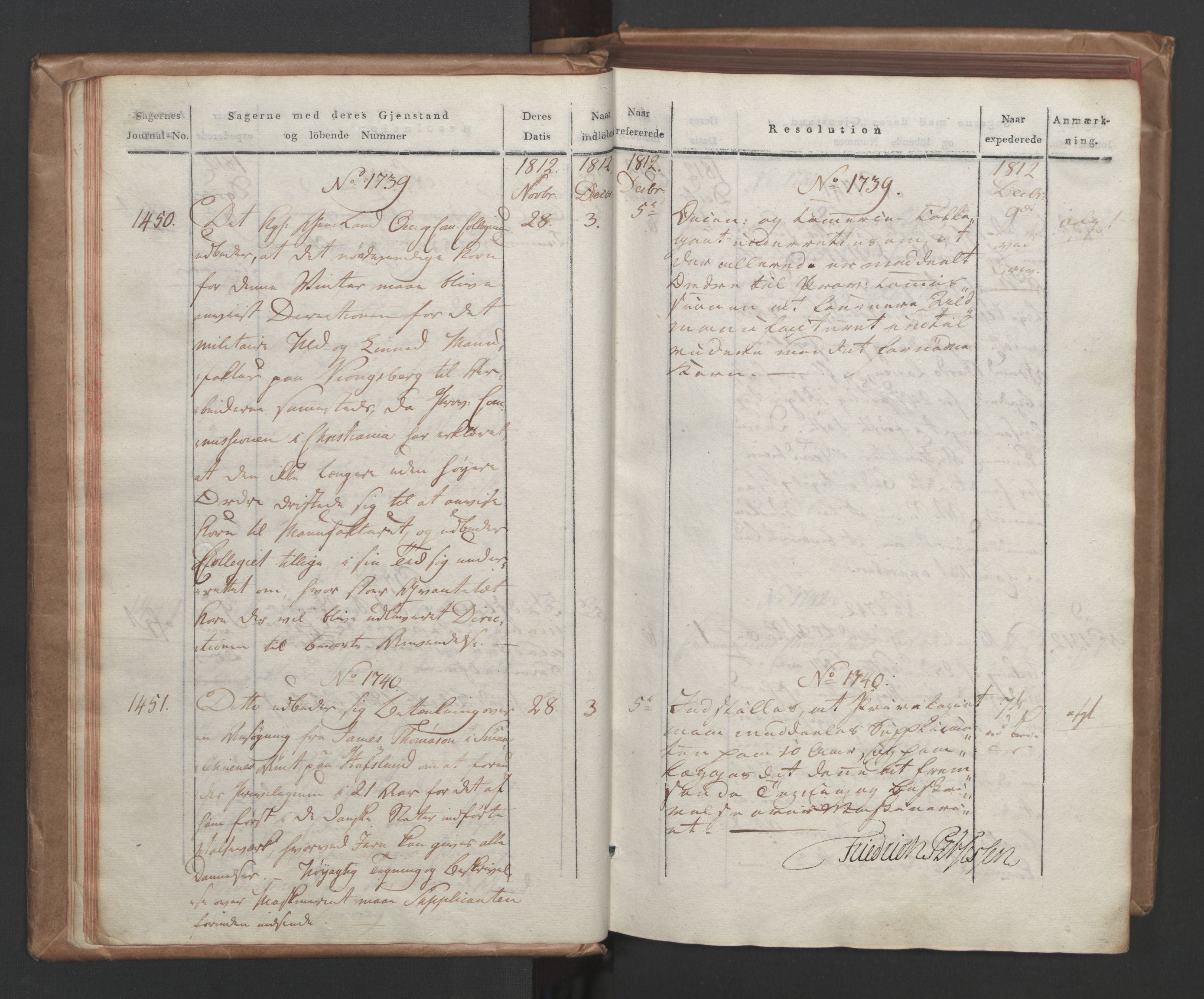 Stattholderembetet 1810-1814, 1. kontor (Kontor A), AV/RA-EA-2872/Aa/L0004: Kollegial referatprotokoll,  j.nr. 1431-1849,  l.nr. 1711-2240, 1812-1813, s. 19
