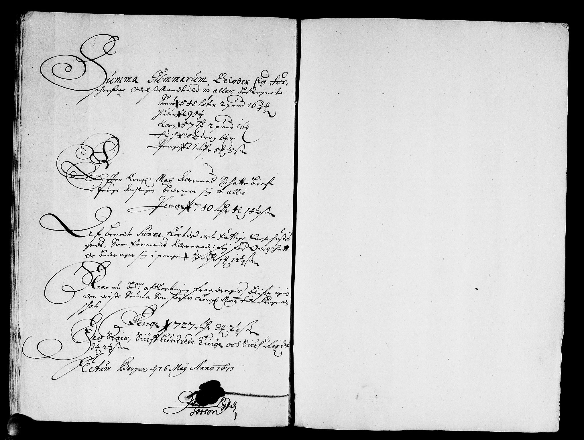 Rentekammeret inntil 1814, Reviderte regnskaper, Stiftamtstueregnskaper, Bergen stiftamt, RA/EA-6043/R/Rc/L0035: Bergen stiftamt, 1672