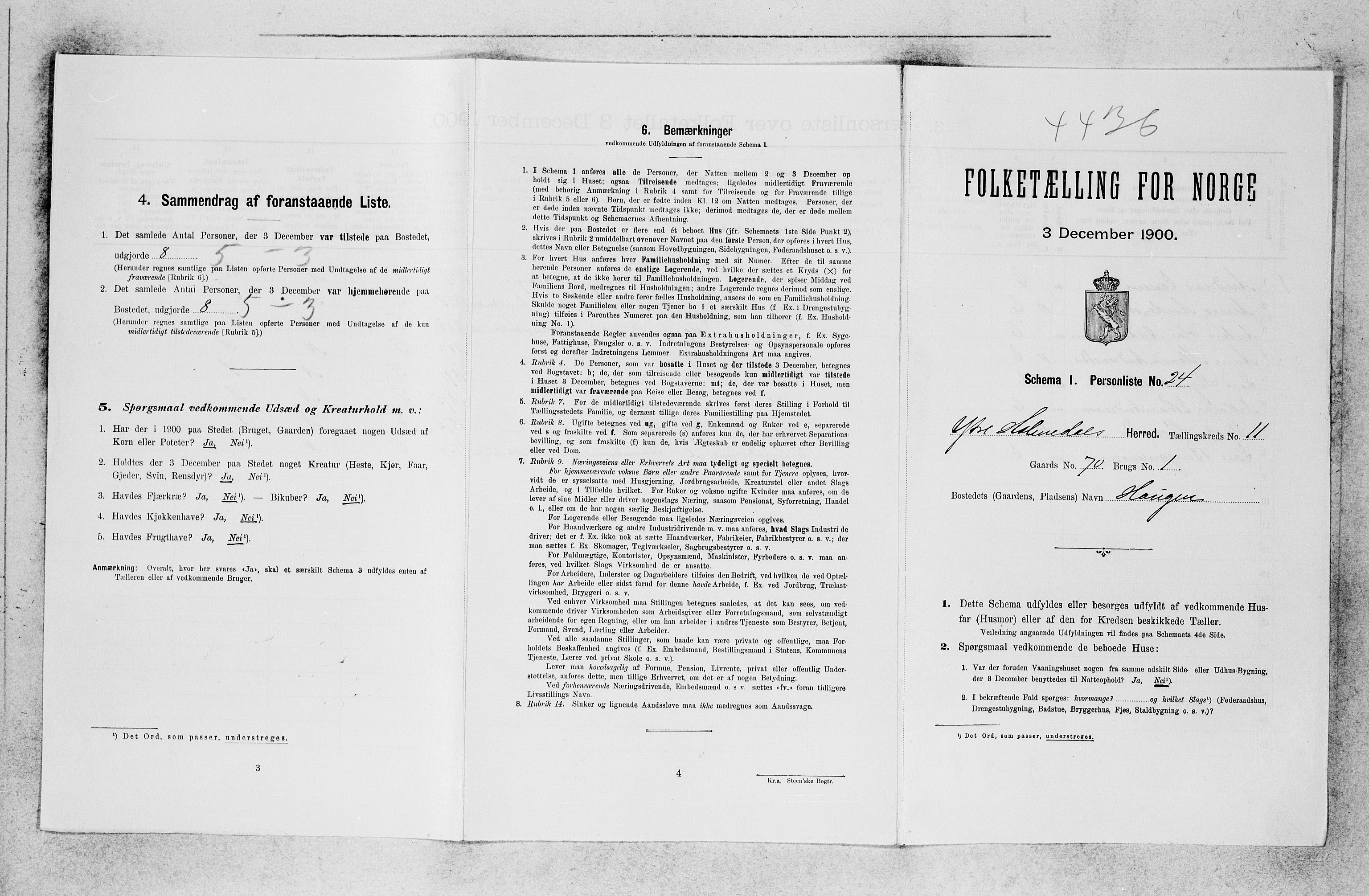 SAB, Folketelling 1900 for 1429 Ytre Holmedal herred, 1900, s. 867