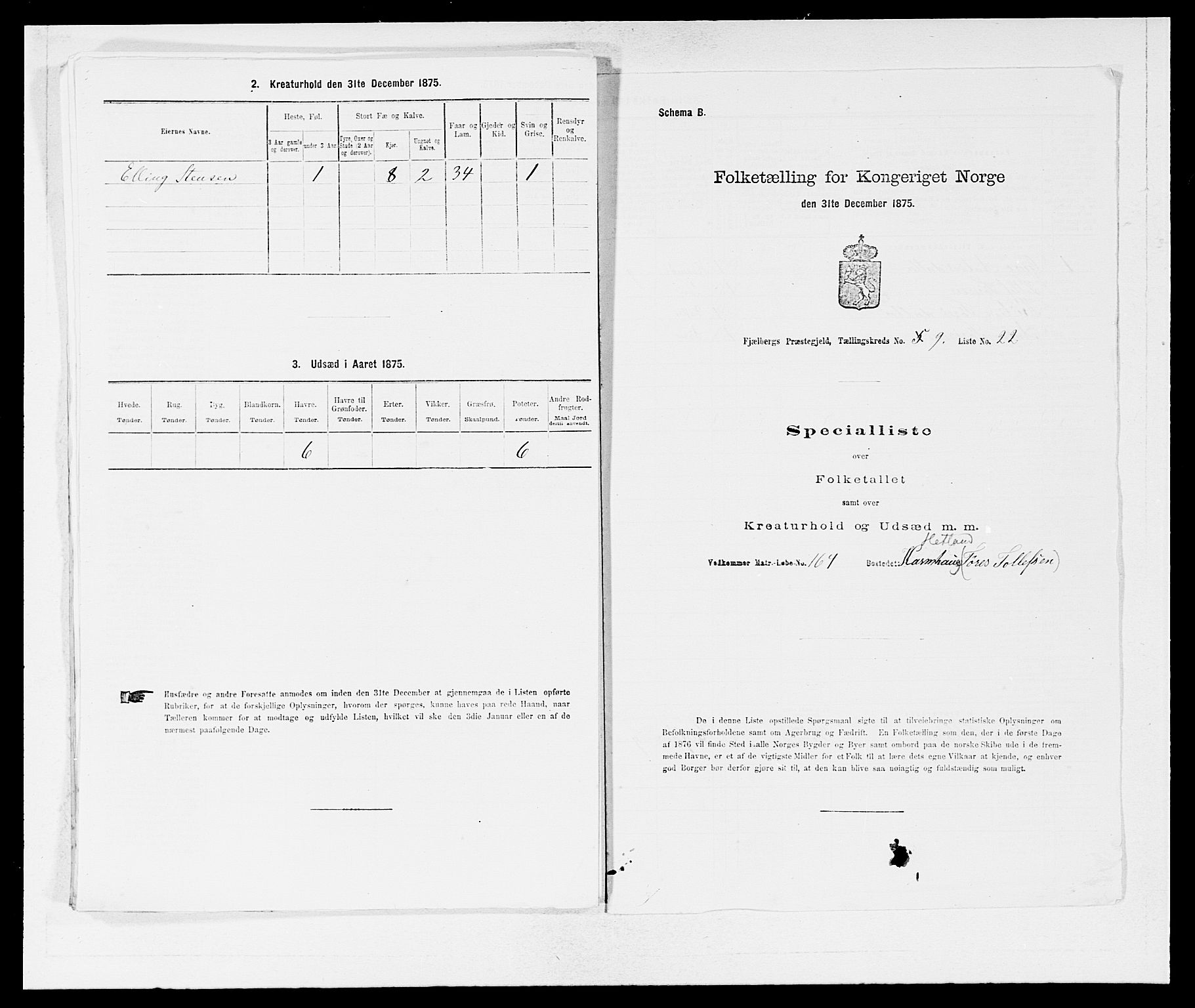 SAB, Folketelling 1875 for 1213P Fjelberg prestegjeld, 1875, s. 930