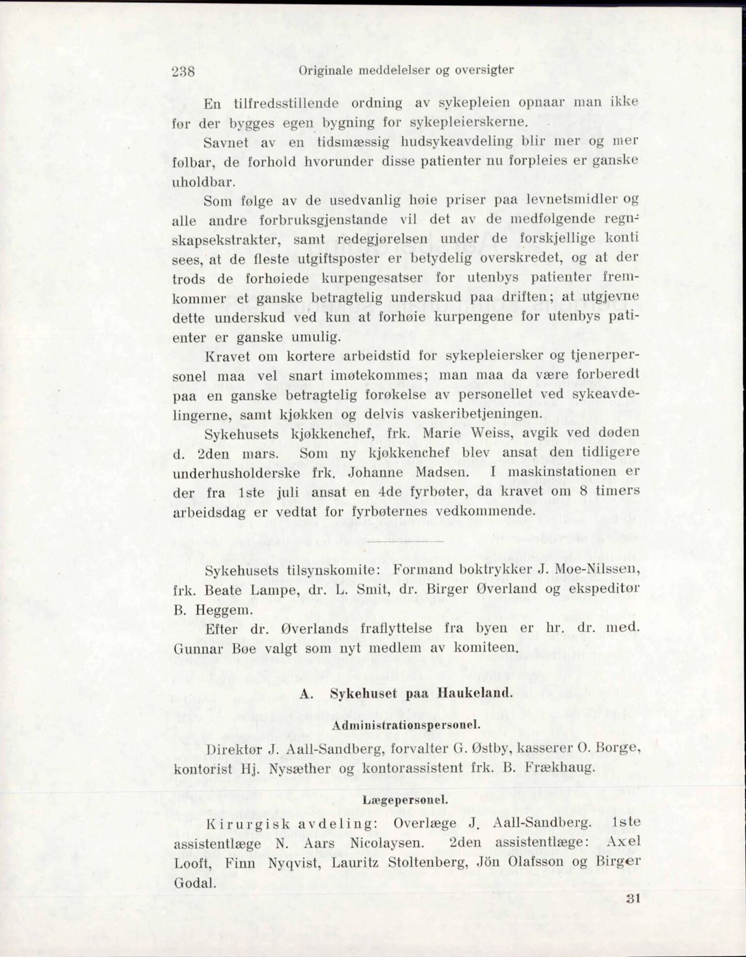 Haukeland Sykehus, Direktøren, BBA/A-2050.04/Æa/L0002: Årsberetninger 1914-1921, 1914-1921, s. 98