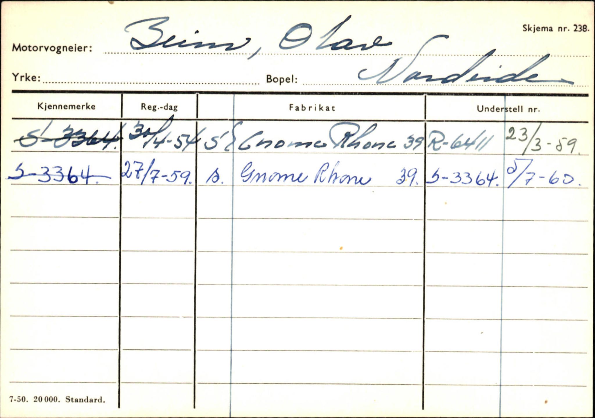 Statens vegvesen, Sogn og Fjordane vegkontor, AV/SAB-A-5301/4/F/L0131: Eigarregister Høyanger P-Å. Stryn S-Å, 1945-1975, s. 182