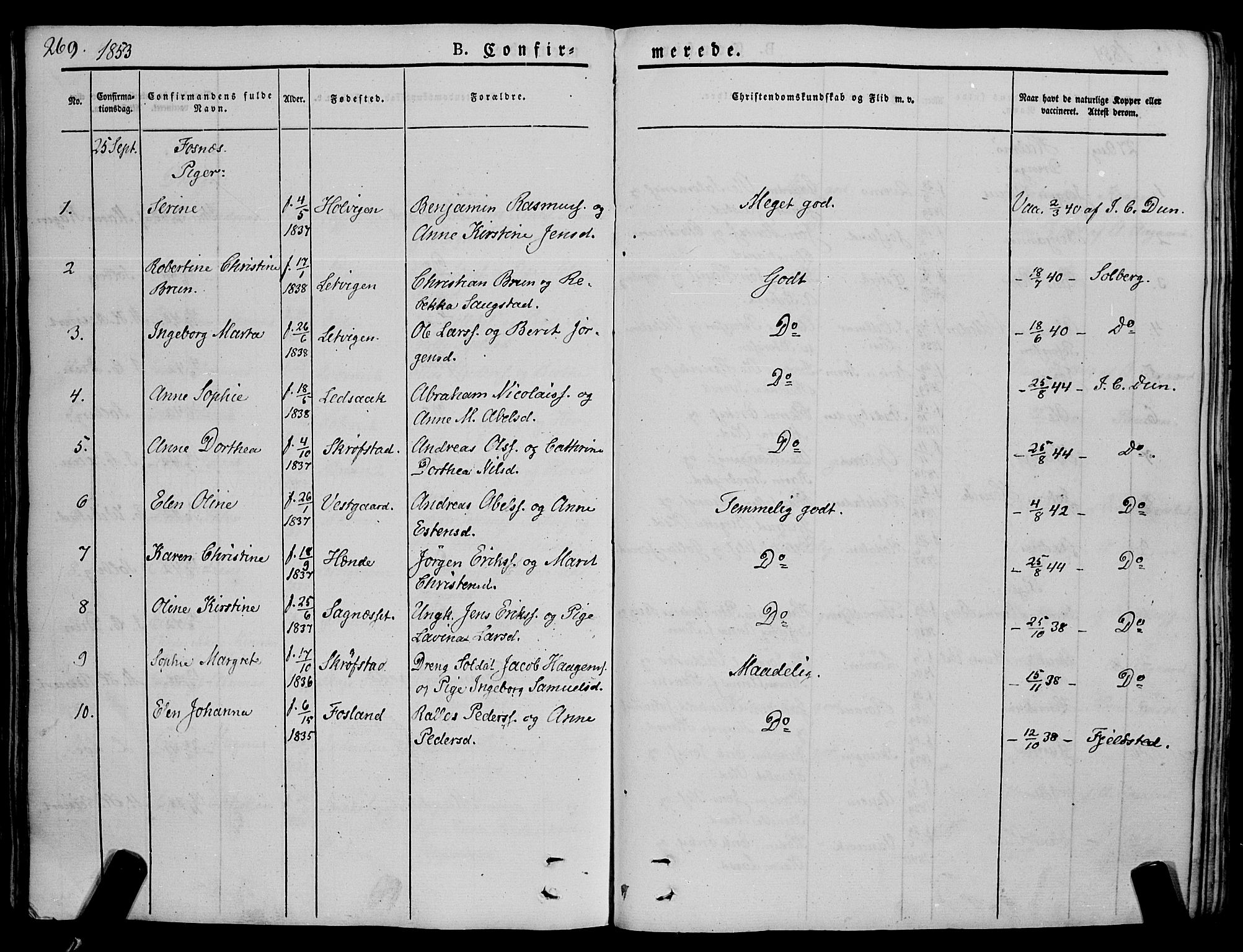 Ministerialprotokoller, klokkerbøker og fødselsregistre - Nord-Trøndelag, SAT/A-1458/773/L0614: Ministerialbok nr. 773A05, 1831-1856, s. 269