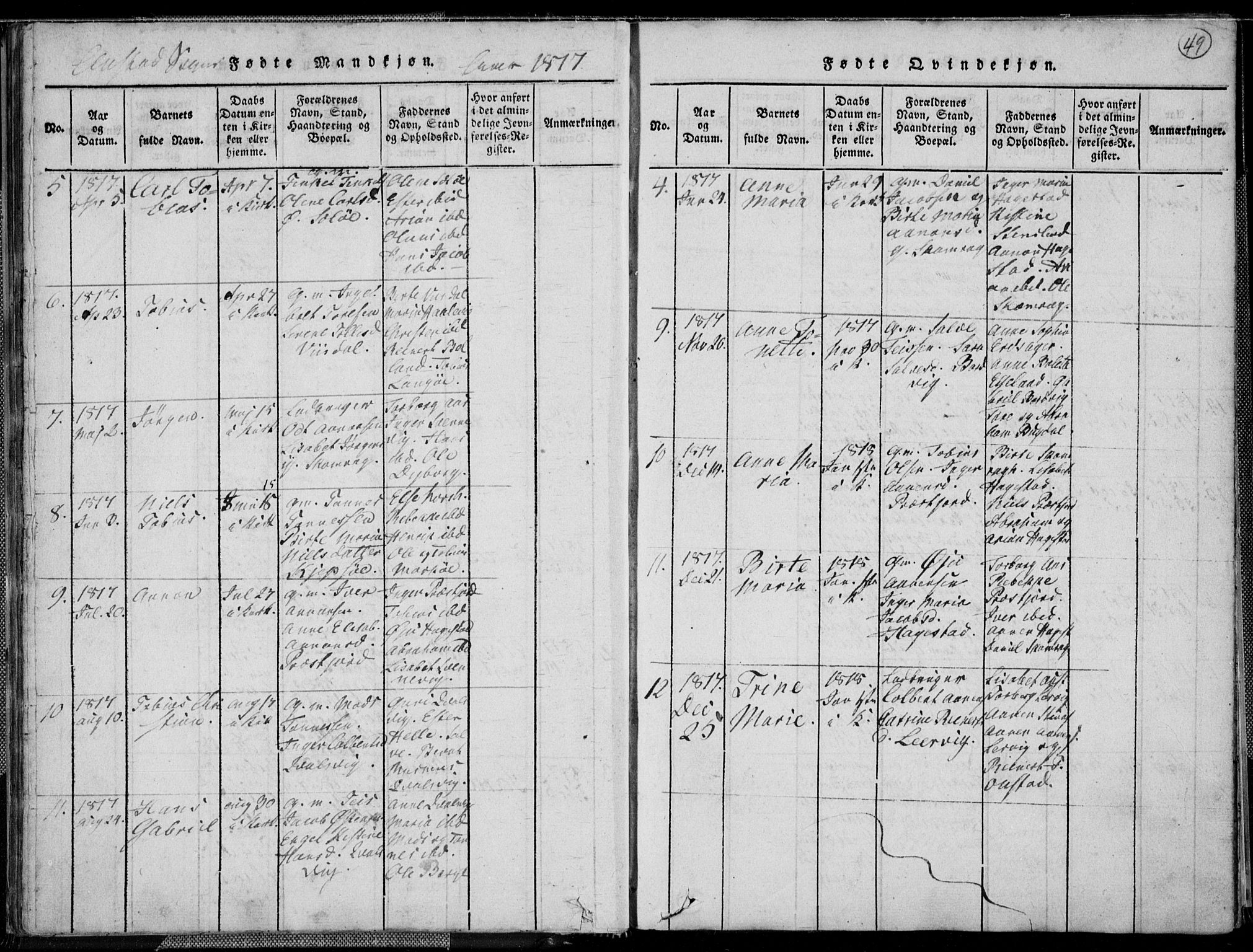Lyngdal sokneprestkontor, AV/SAK-1111-0029/F/Fa/Fac/L0006: Ministerialbok nr. A 6, 1815-1825, s. 49