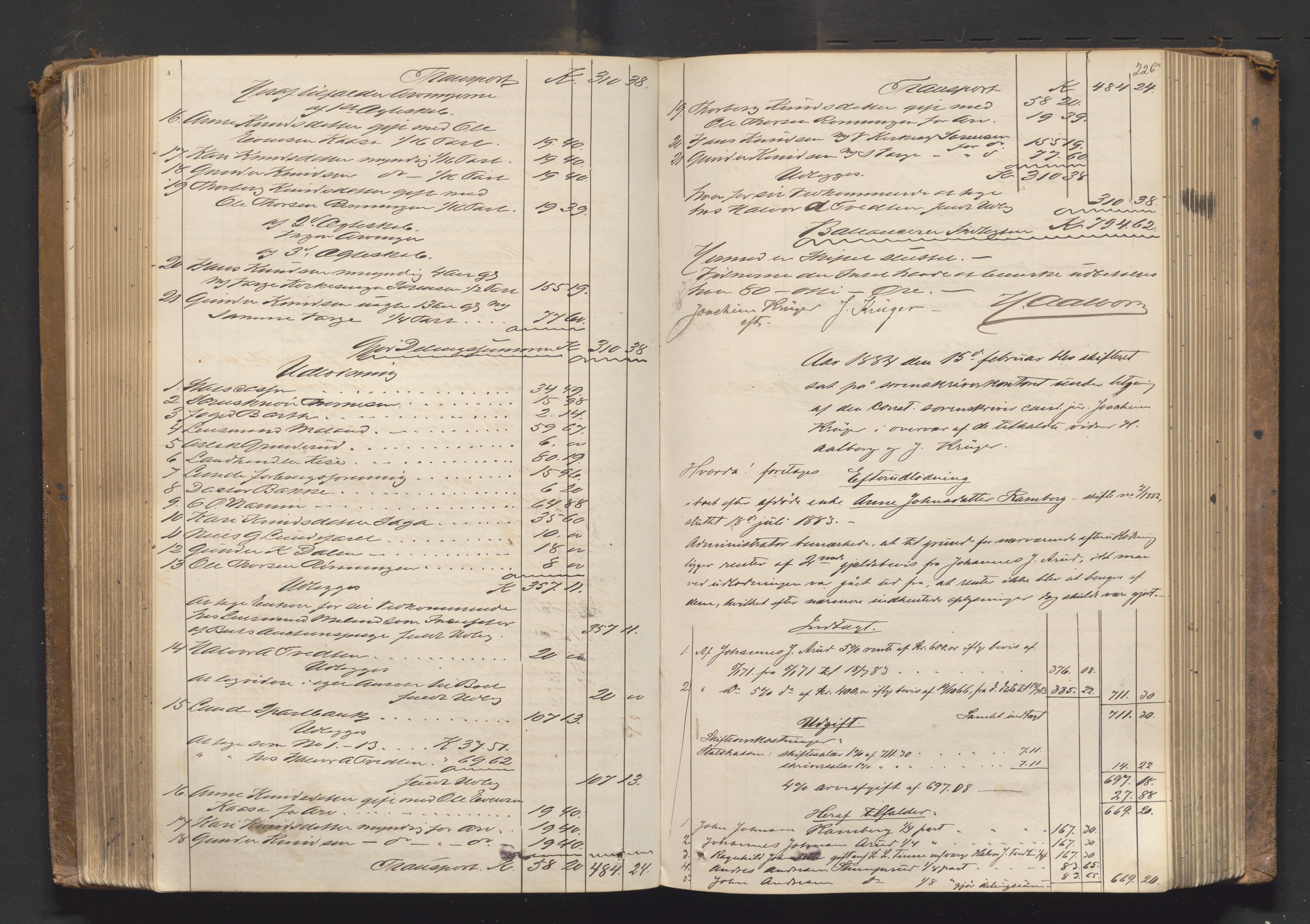 Nedre Telemark sorenskriveri, AV/SAKO-A-135/H/Hb/Hbe/L0003: Skifteutlodningsprotokoll, 1878-1892, s. 225b-226a