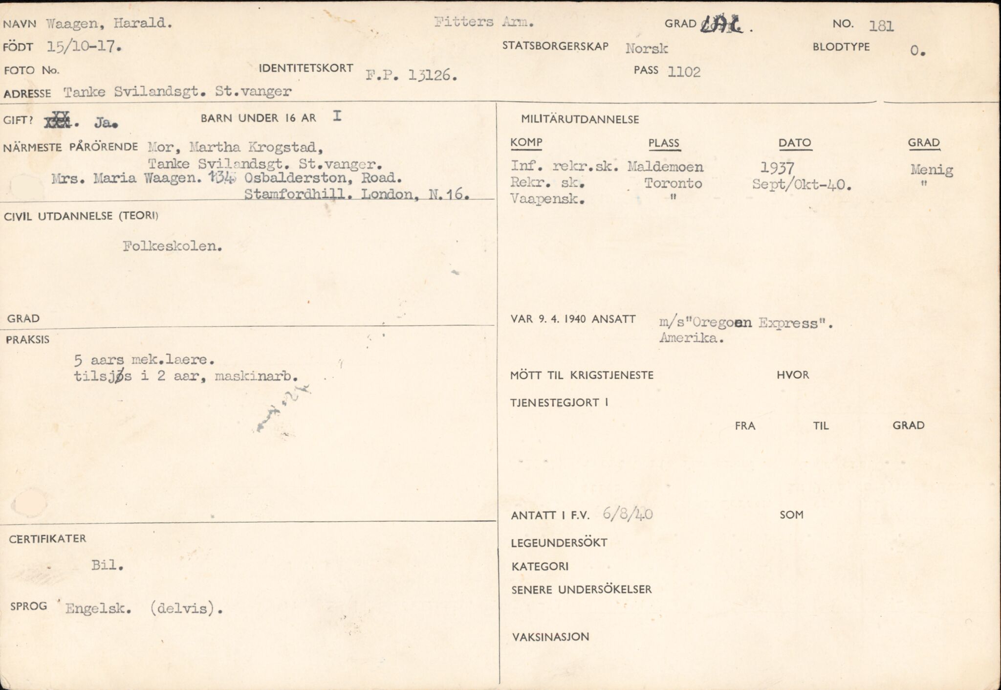 Forsvaret, Forsvarets overkommando/Luftforsvarsstaben, AV/RA-RAFA-4079/P/Pa/L0052: Personellpapirer, 1917, s. 533