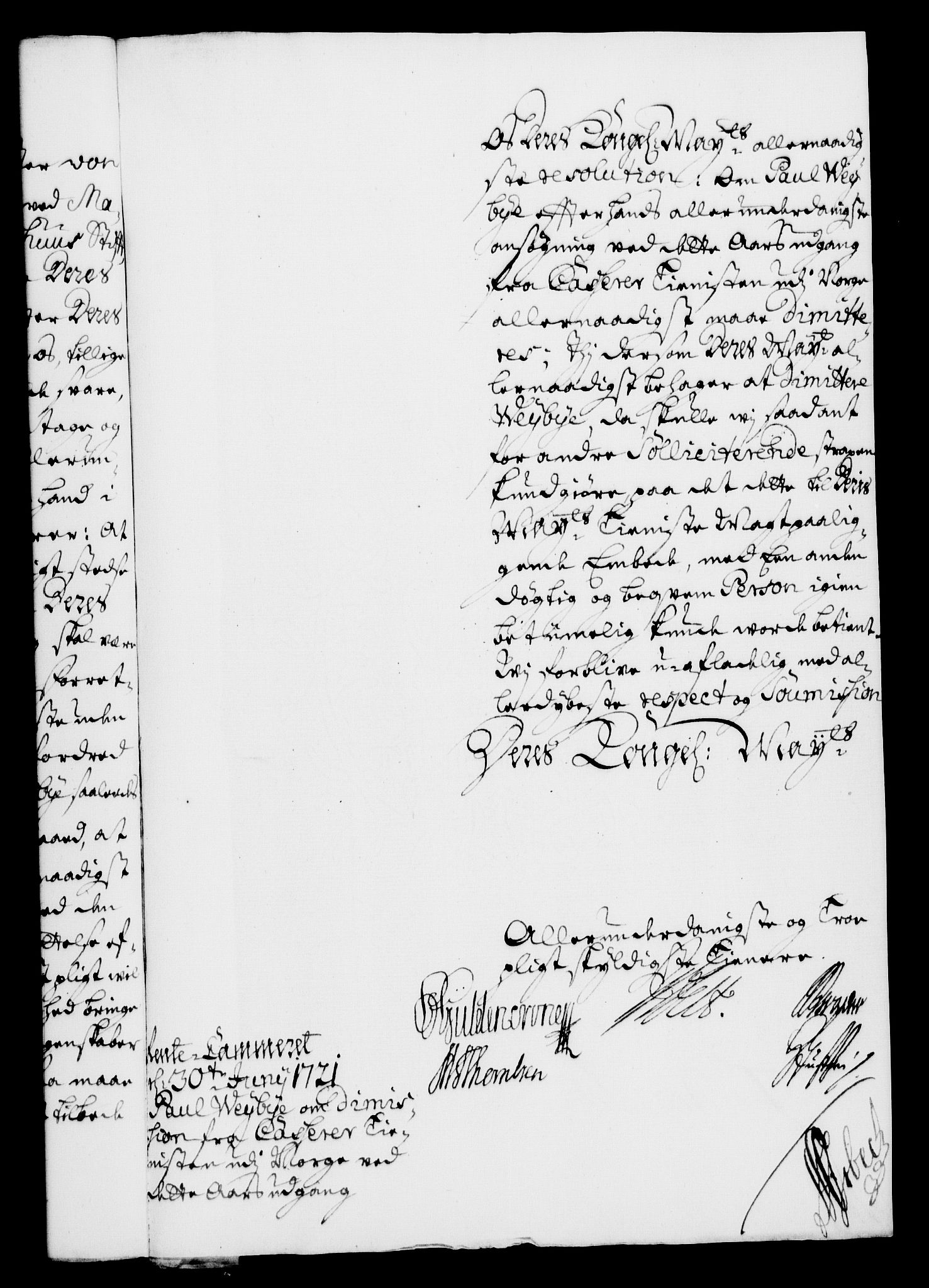 Rentekammeret, Kammerkanselliet, RA/EA-3111/G/Gf/Gfa/L0004: Norsk relasjons- og resolusjonsprotokoll (merket RK 52.4), 1721, s. 1165