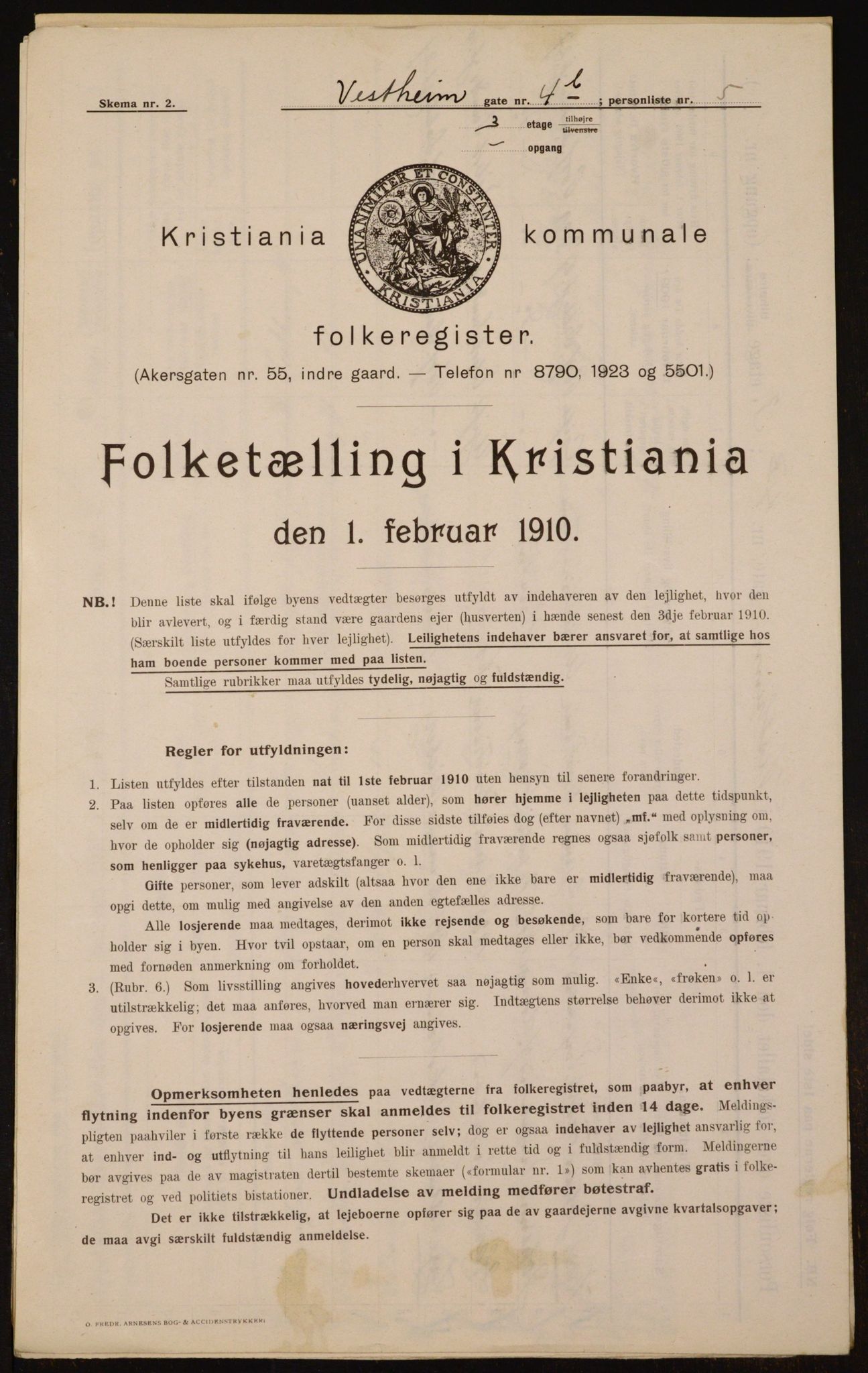 OBA, Kommunal folketelling 1.2.1910 for Kristiania, 1910, s. 116092