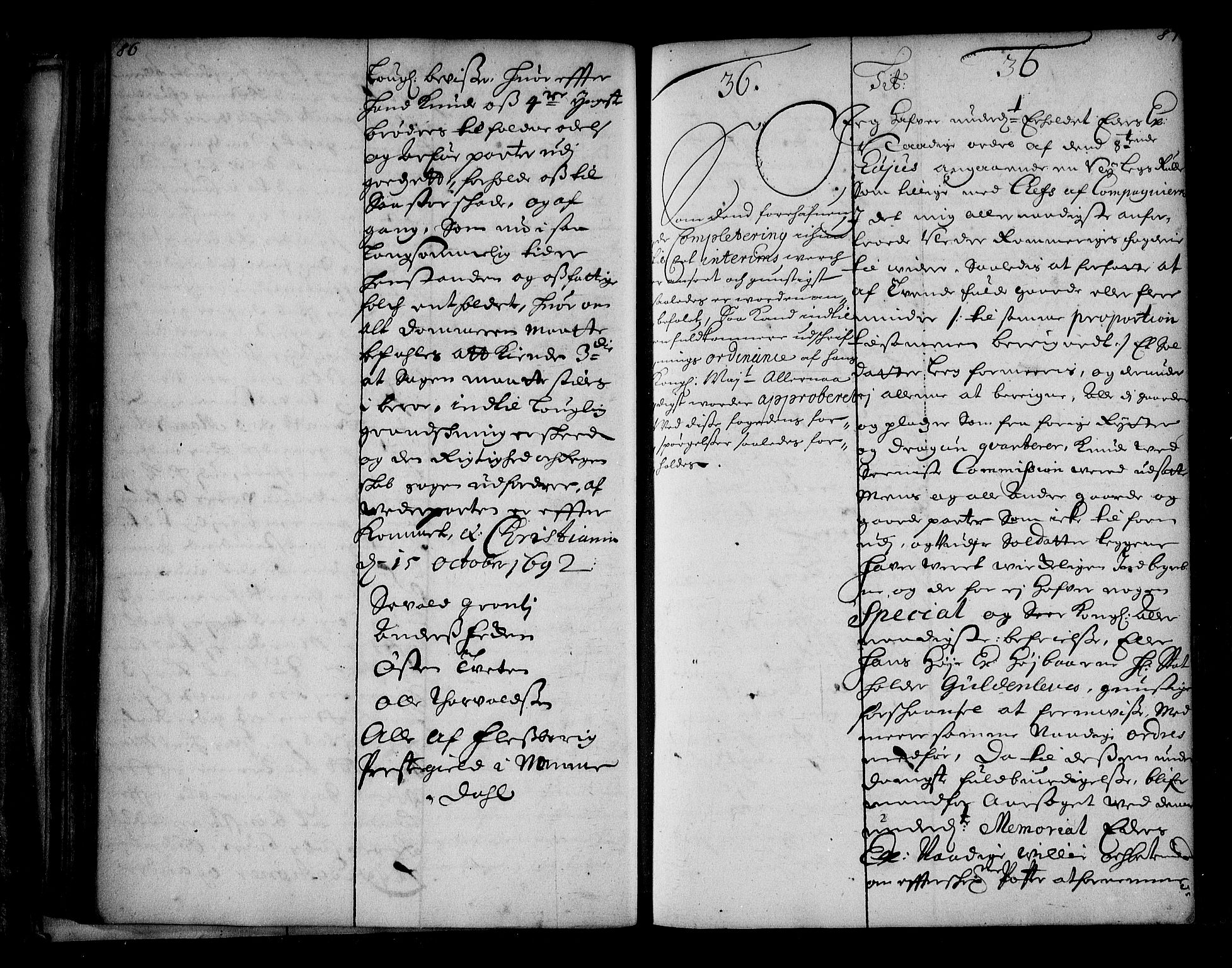 Stattholderembetet 1572-1771, AV/RA-EA-2870/Ae/L0010: Supplikasjons- og resolusjonsprotokoll, 1692-1693, s. 86-87