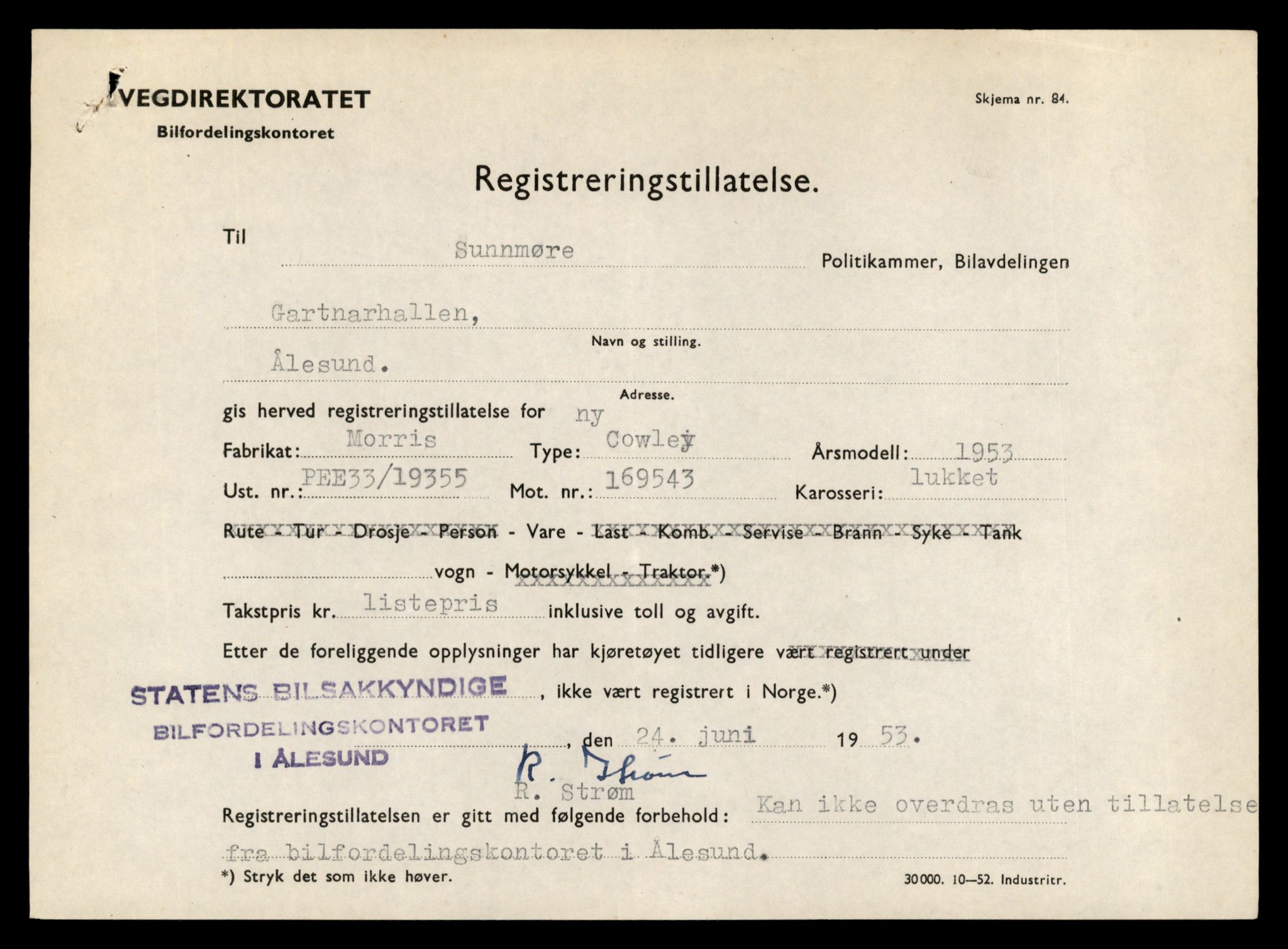 Møre og Romsdal vegkontor - Ålesund trafikkstasjon, AV/SAT-A-4099/F/Fe/L0034: Registreringskort for kjøretøy T 12500 - T 12652, 1927-1998, s. 1882