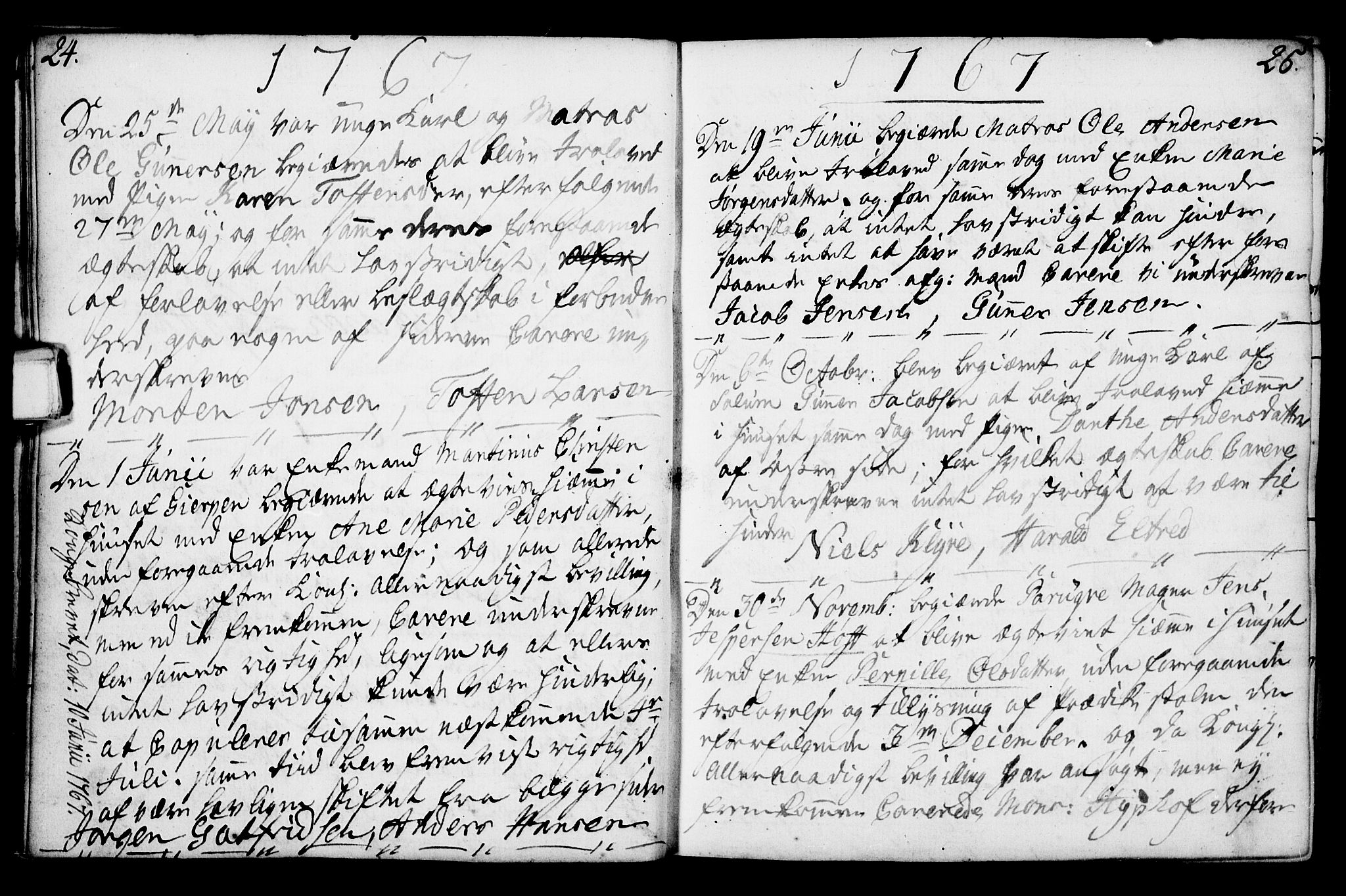 Porsgrunn kirkebøker , SAKO/A-104/F/Fa/L0003: Ministerialbok nr. 3, 1764-1814, s. 24-25