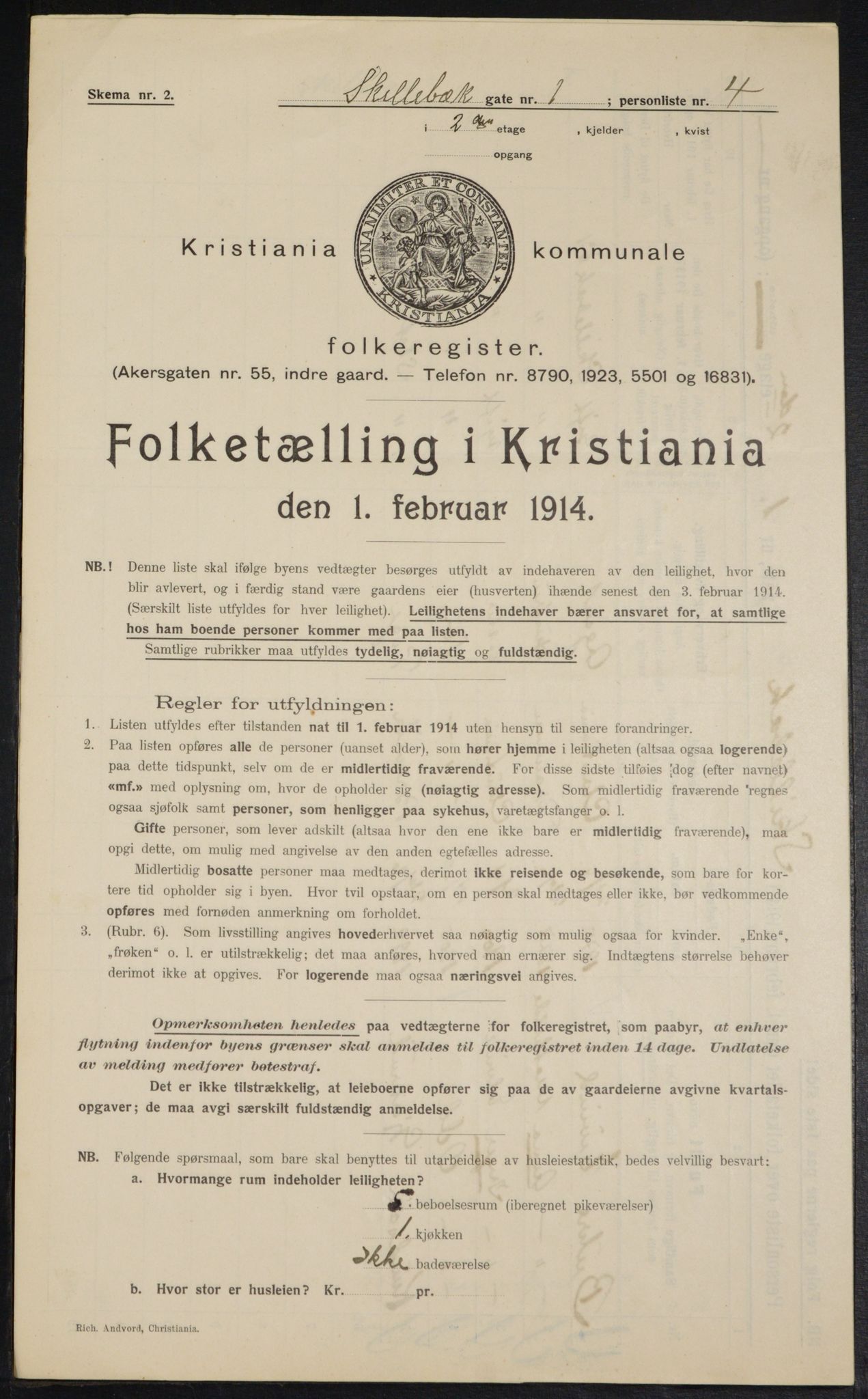 OBA, Kommunal folketelling 1.2.1914 for Kristiania, 1914, s. 95323