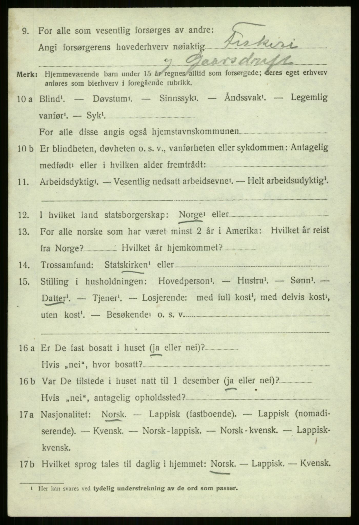 SATØ, Folketelling 1920 for 1925 Sørreisa herred, 1920, s. 2337