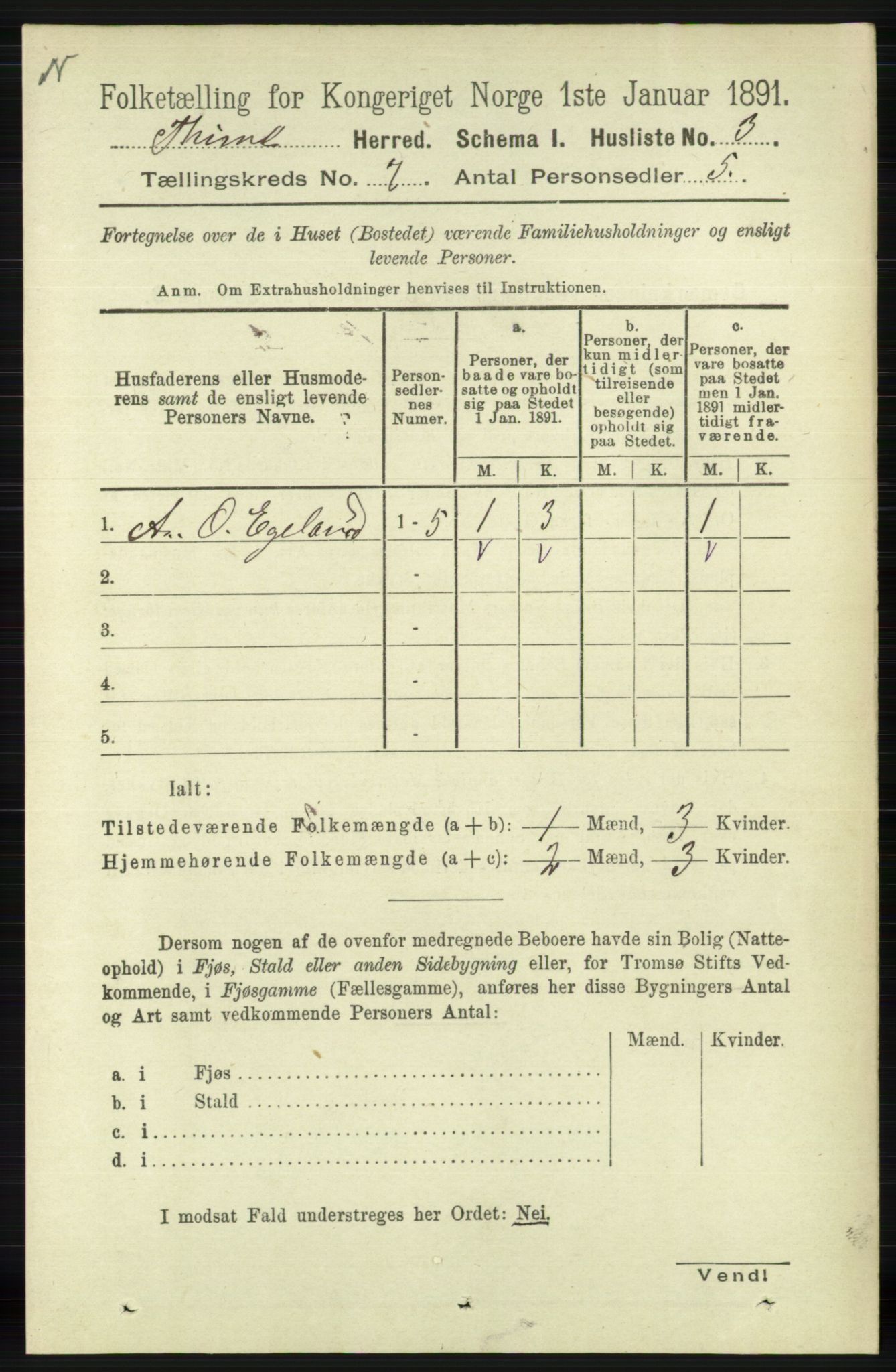 RA, Folketelling 1891 for 1121 Time herred, 1891, s. 2557