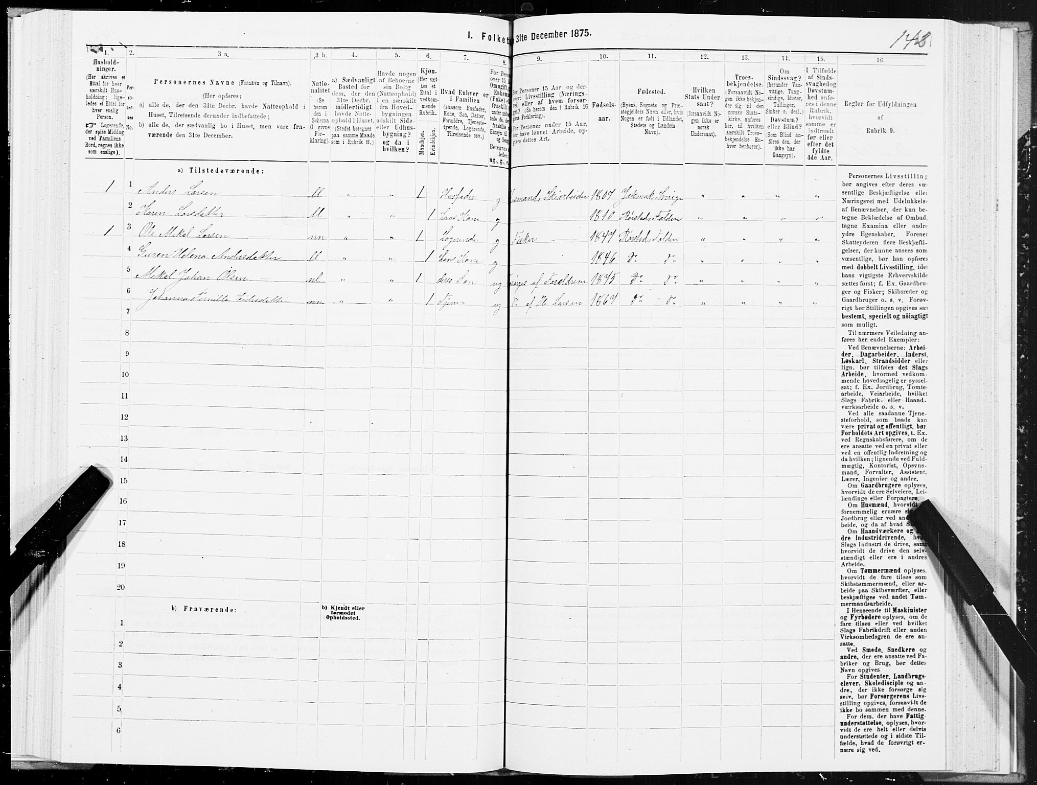 SAT, Folketelling 1875 for 1845P Folda prestegjeld, 1875, s. 2142