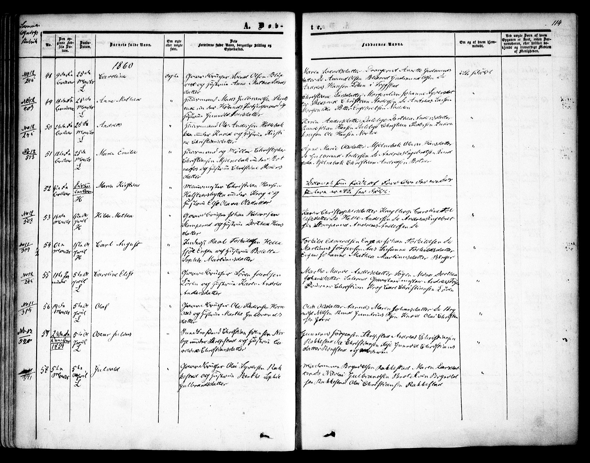 Høland prestekontor Kirkebøker, AV/SAO-A-10346a/F/Fa/L0010: Ministerialbok nr. I 10, 1854-1861, s. 114