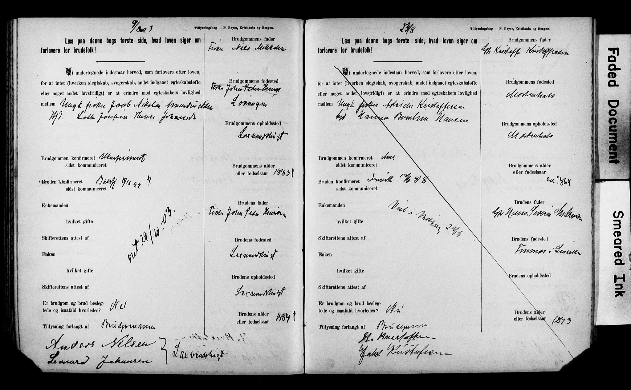 Balsfjord sokneprestembete, AV/SATØ-S-1303/H/Hd/L0031: Lysningsprotokoll nr. 31, 1897-1906