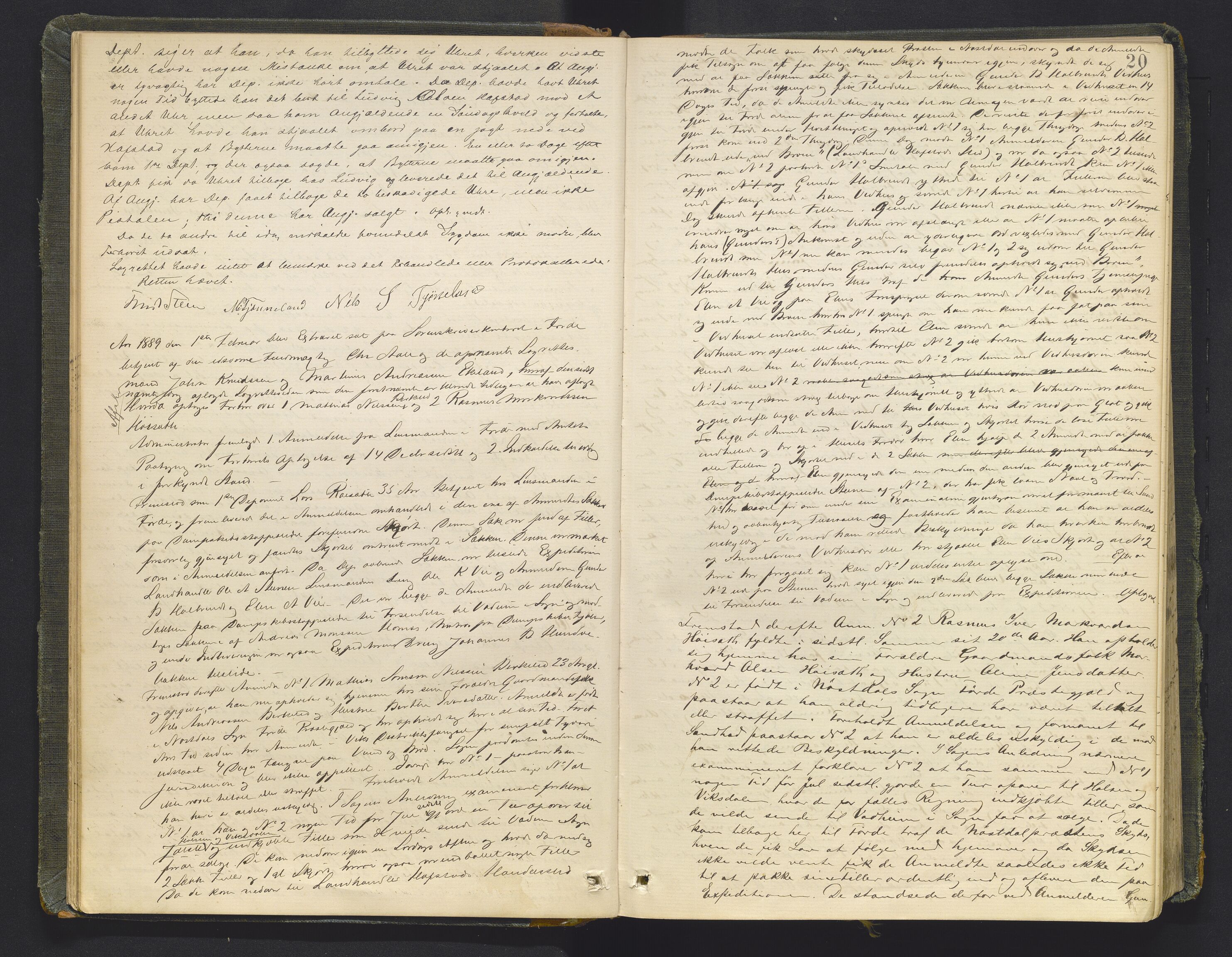 Sunnfjord tingrett, AV/SAB-A-3201/1/F/Fb/Fba/L0053: Ekstrarettsprotokoll, 1888-1897, s. 19b-20a