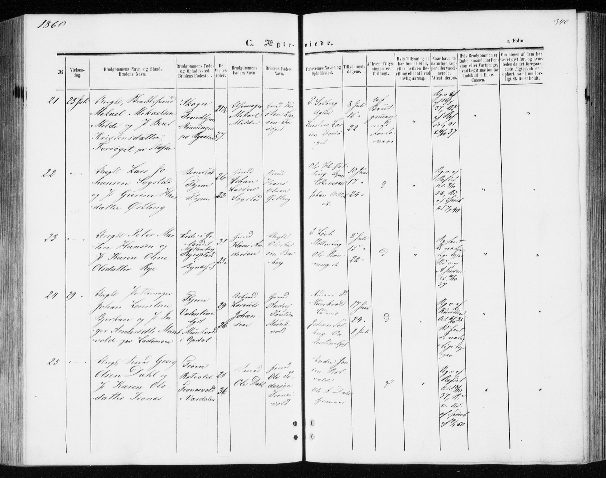 Ministerialprotokoller, klokkerbøker og fødselsregistre - Sør-Trøndelag, AV/SAT-A-1456/606/L0292: Ministerialbok nr. 606A07, 1856-1865, s. 340